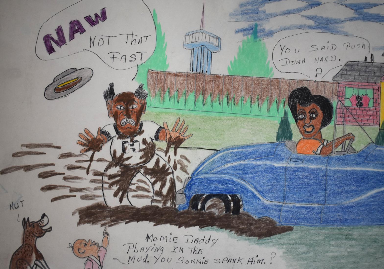 « Daddy Playing in the Mud » (Daddy Playing in the Mud) - L'artiste populaire noir de San Antonio au Texas Johnny Banks en vente 2