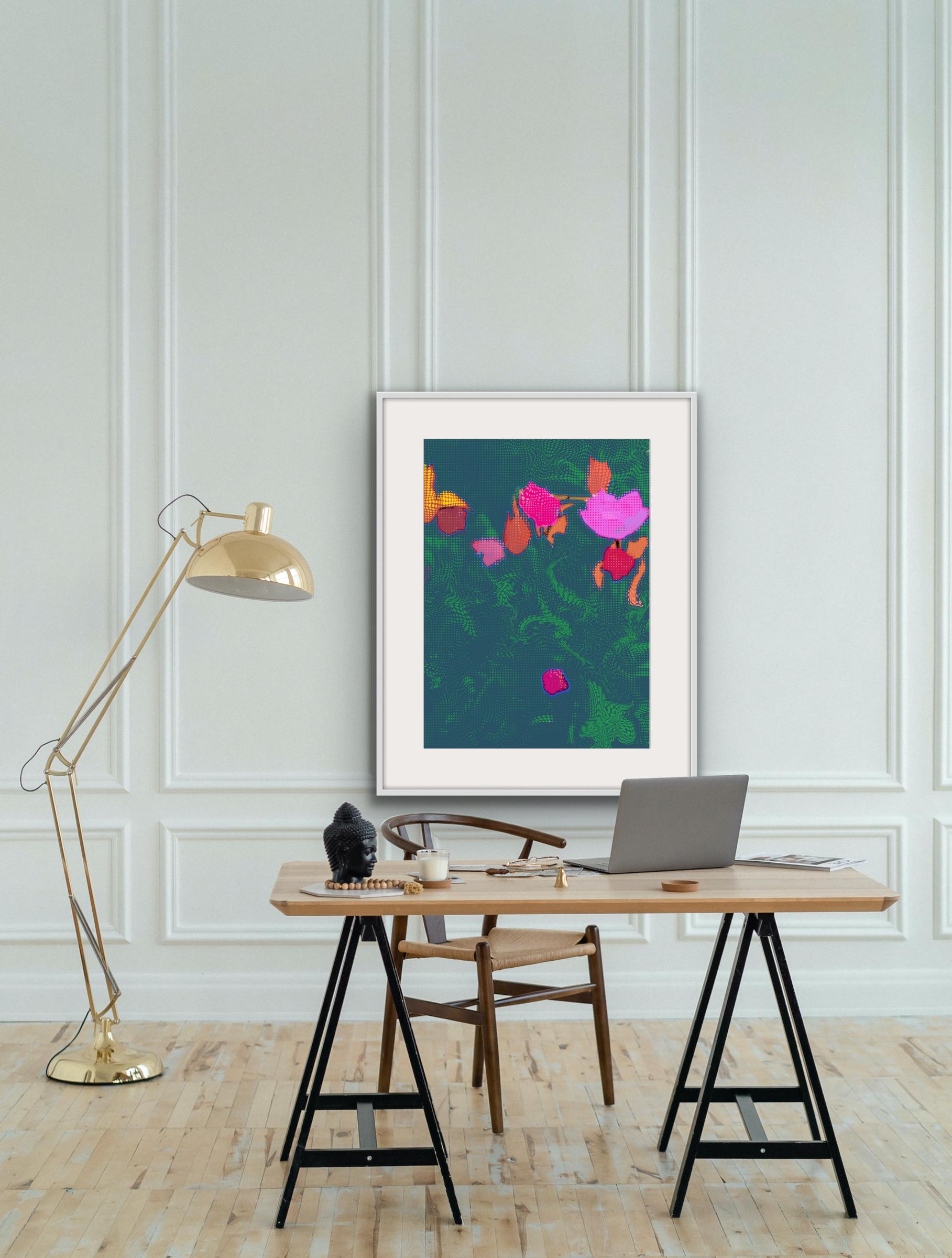 Wild Bunch 1 by Johnny Bull, Limited edition print, Floral print, Abstract art - Print by Johnny Bull 