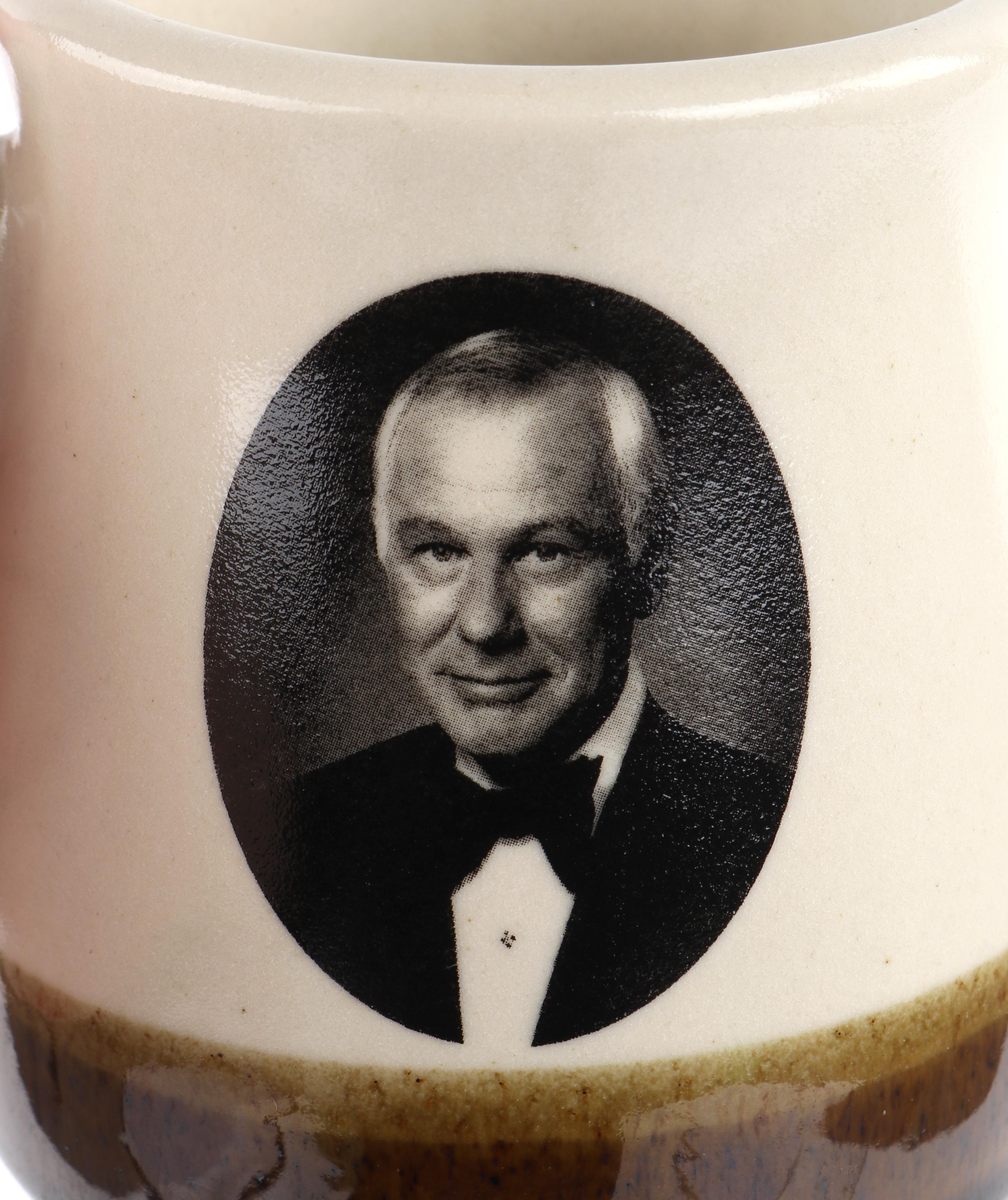 Johnny Carson Collection Tonight Show Ceramic Coffee Cups Mugs 4 Piece Set Rare 1