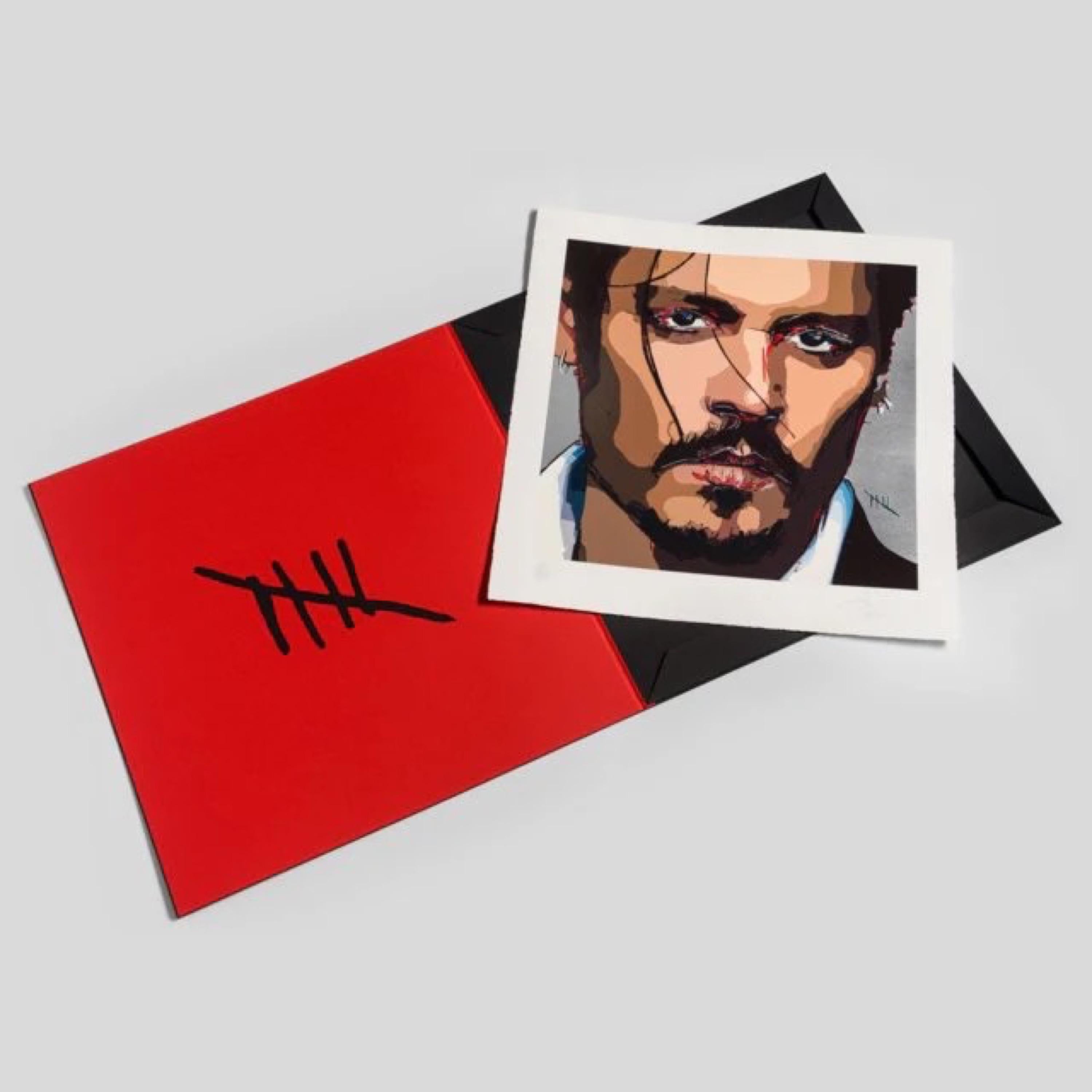 Cinco - Portrait Print Beige de Johnny Depp
