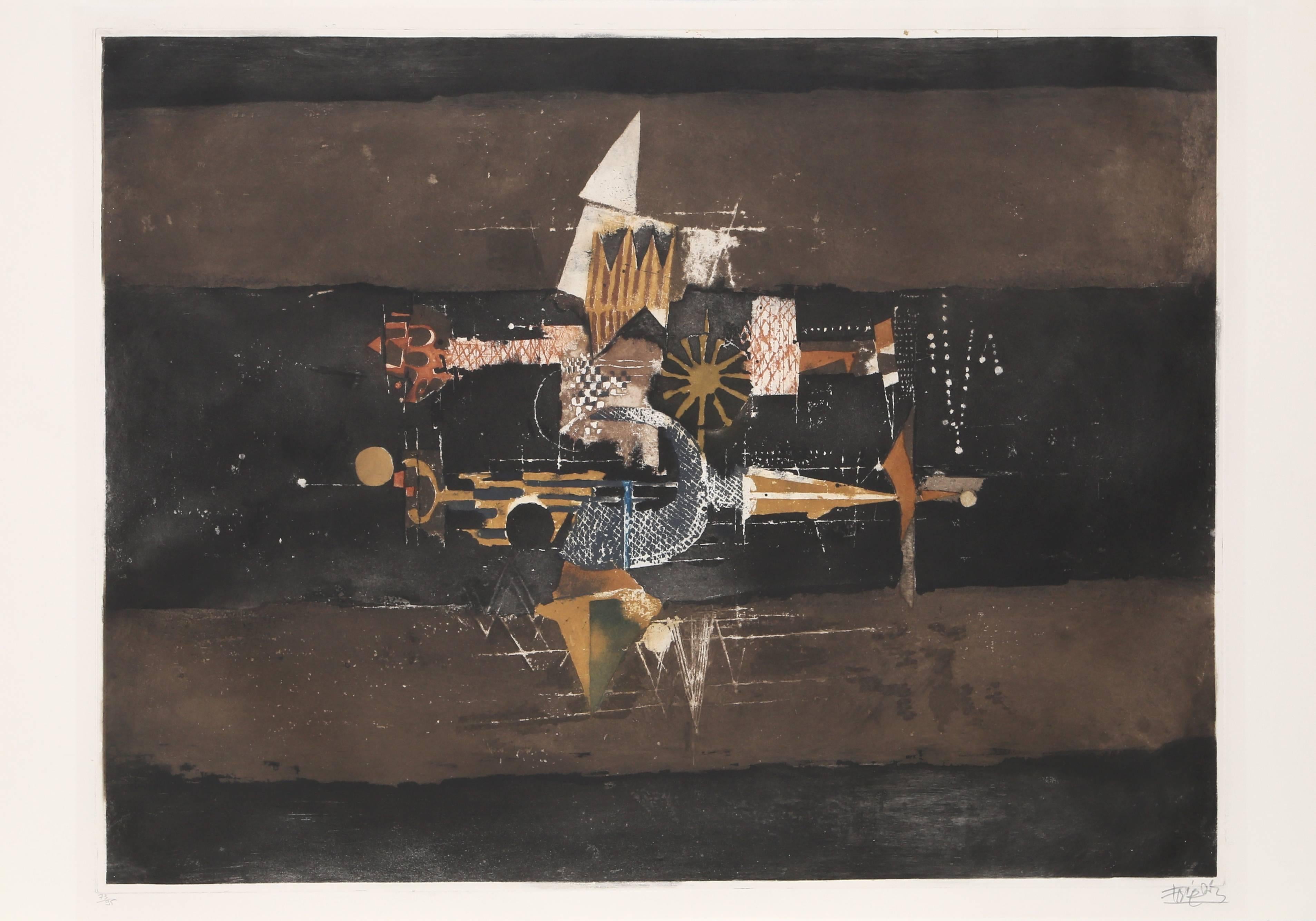 Counterpoints I, Aquatint Etching by Johnny Friedlaender