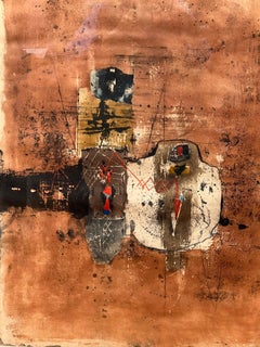 „Electronic Dreams“ Abstrakt auf rostfarbenem Hintergrund von Johnny Friedlander