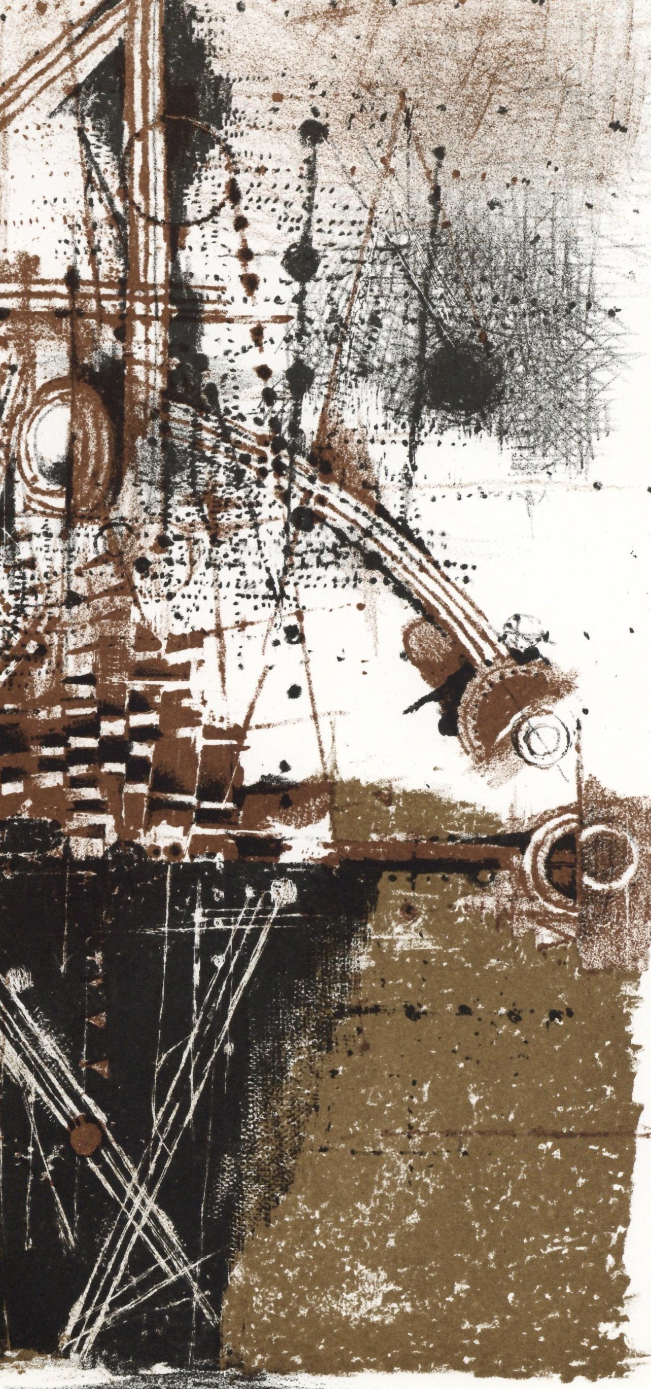 Friedlaender, Composition, XXe Siècle (after) - Beige Abstract Print by Johnny Friedlaender