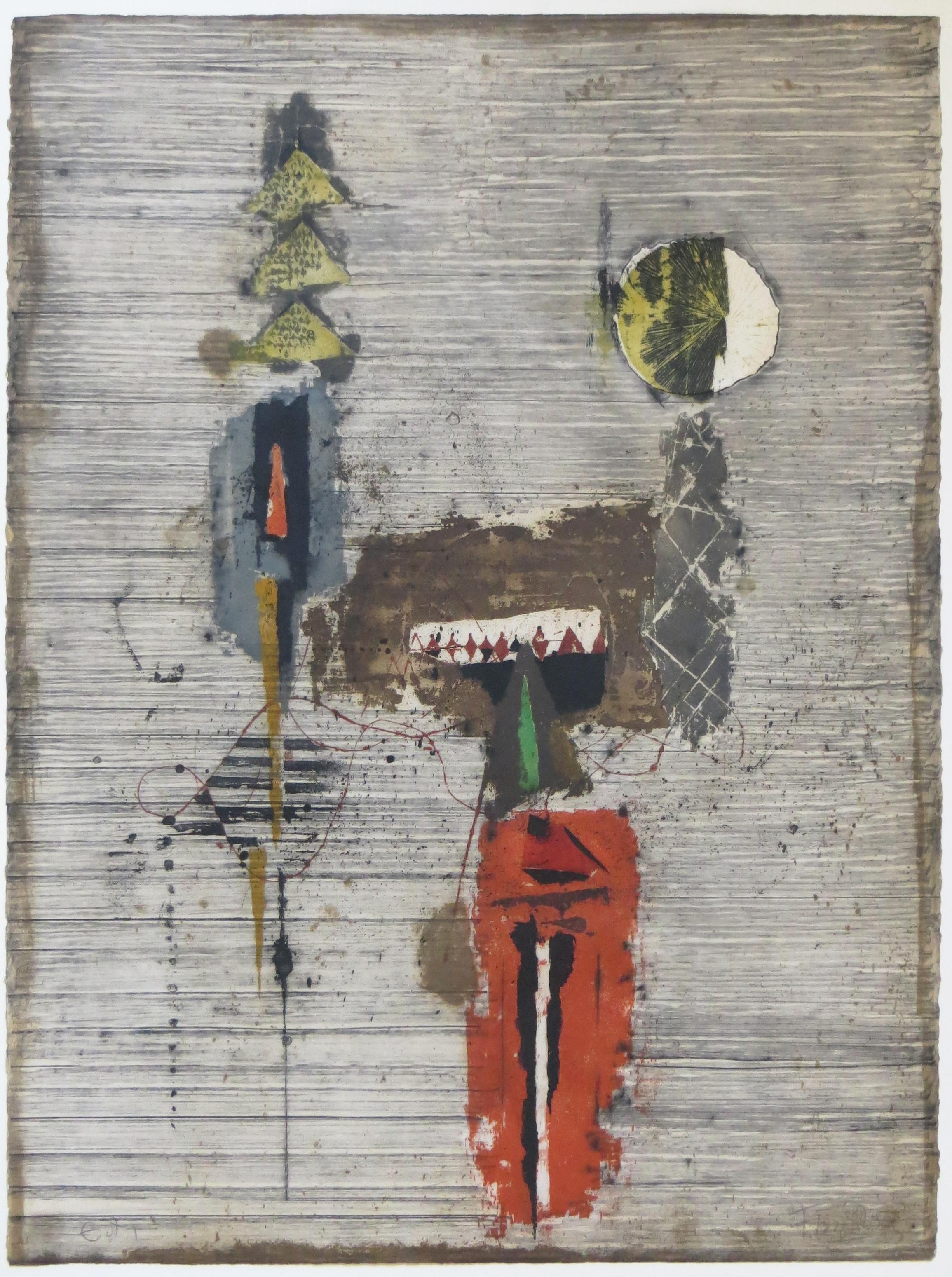 Abstract Print di Johnny Friedlaender - Erbe Solari (Herbes Solaires)