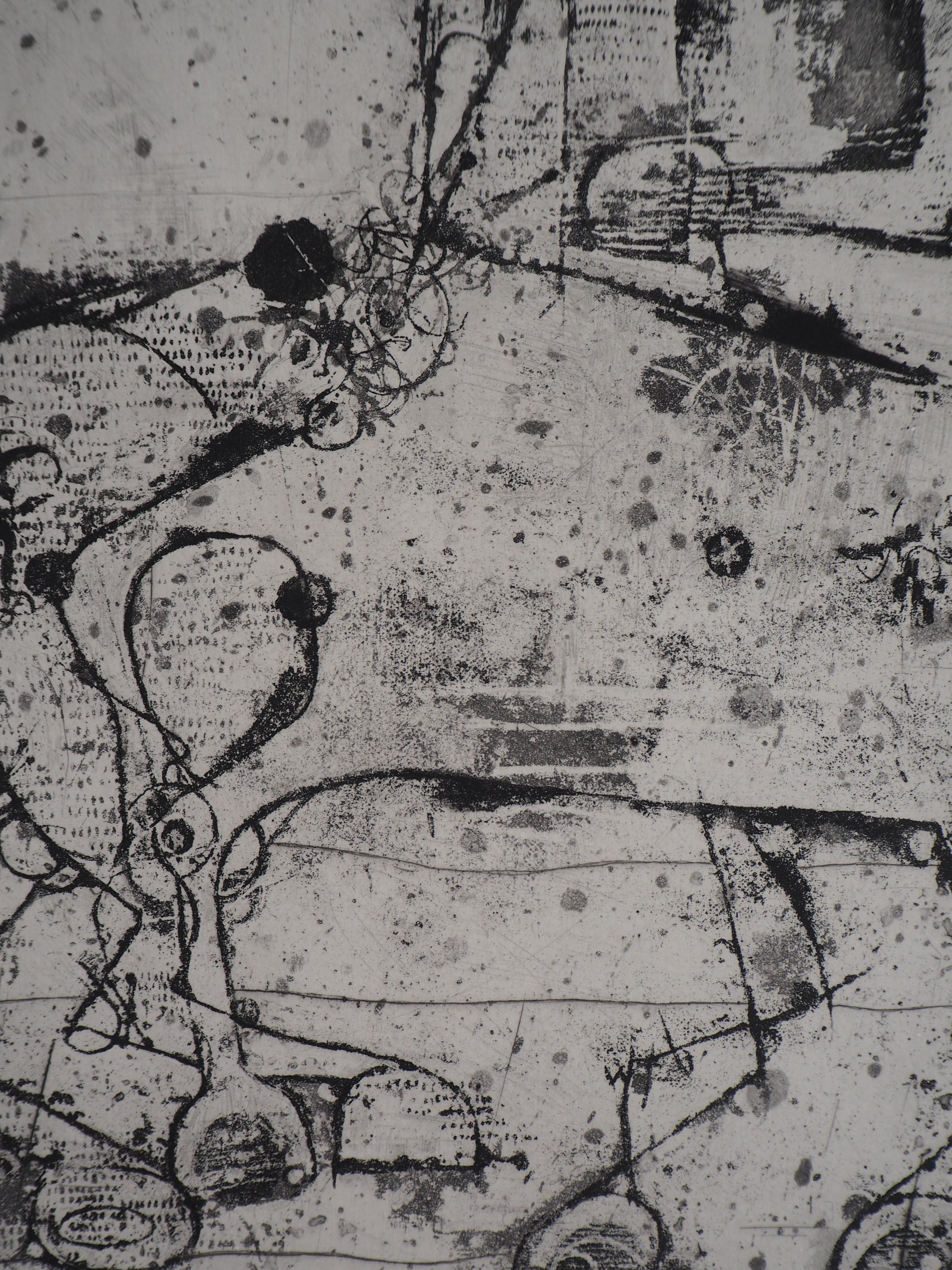 Horses  - Original Handsigned Etching, 1963 - Modern Print by Johnny Friedlaender