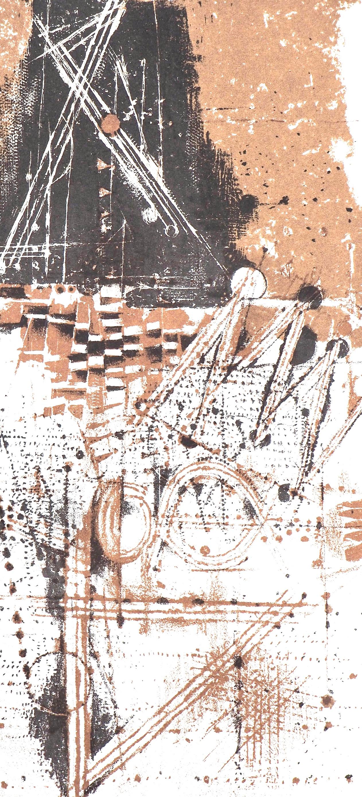 Les oiseaux, Société internationale d'art XXe siècle (Beige), Landscape Print, von Johnny Friedlaender