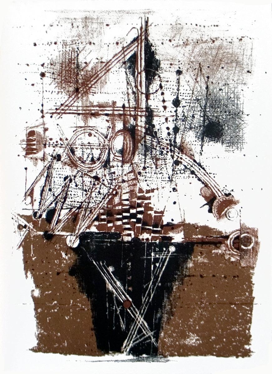 Johnny Friedlaender Abstract Print - Untitled Composition
