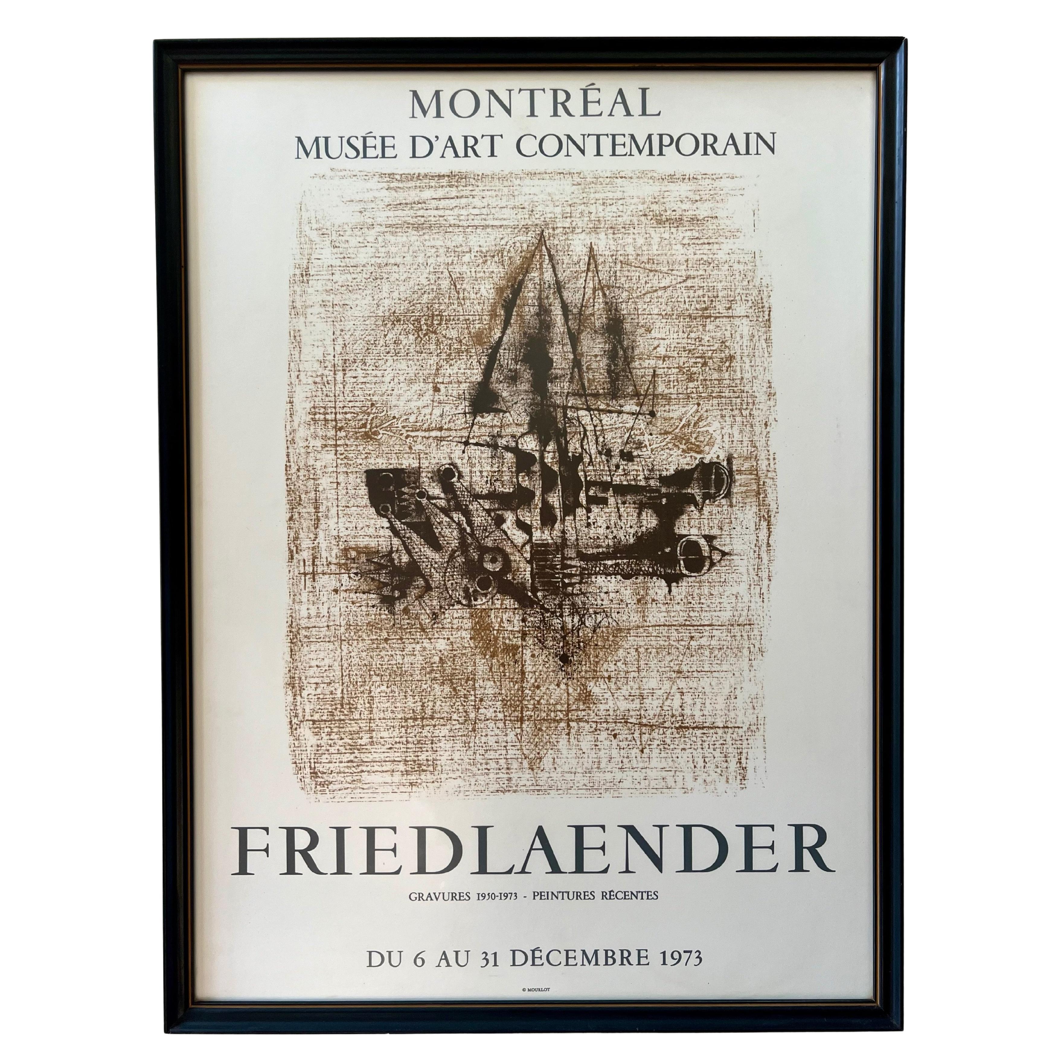 Johnny Friedlaender Póster vintage enmarcado de la exposición Mourlot, Montreal 1973