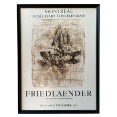 Johnny Friedlaender Póster vintage enmarcado de la exposición Mourlot, Montreal 1973