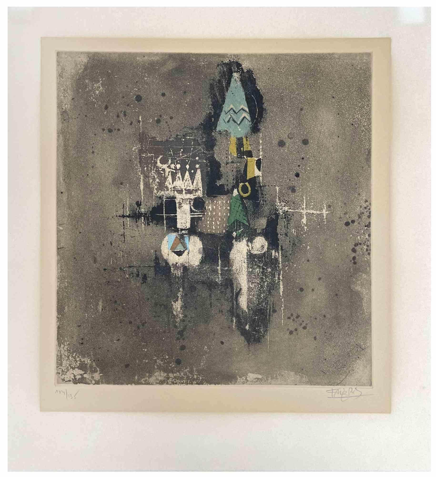 Abstract Print di Johnny Friedlaenderin - Senza titolo - Acquaforte di Johnny Friedlaender - Anni '70