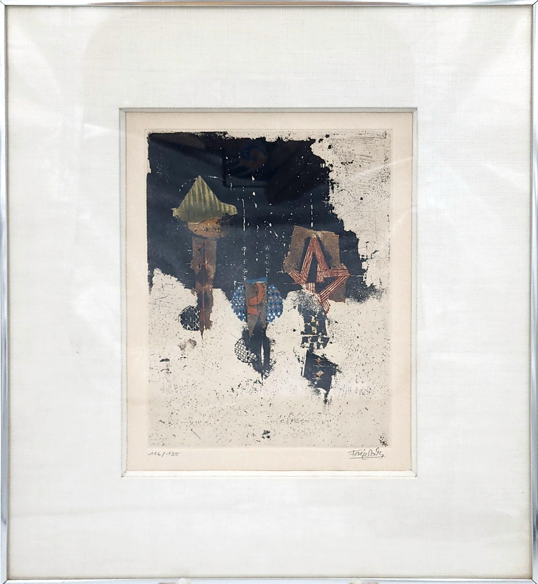 Automne - Beige Abstract Print by Johnny Friedlander