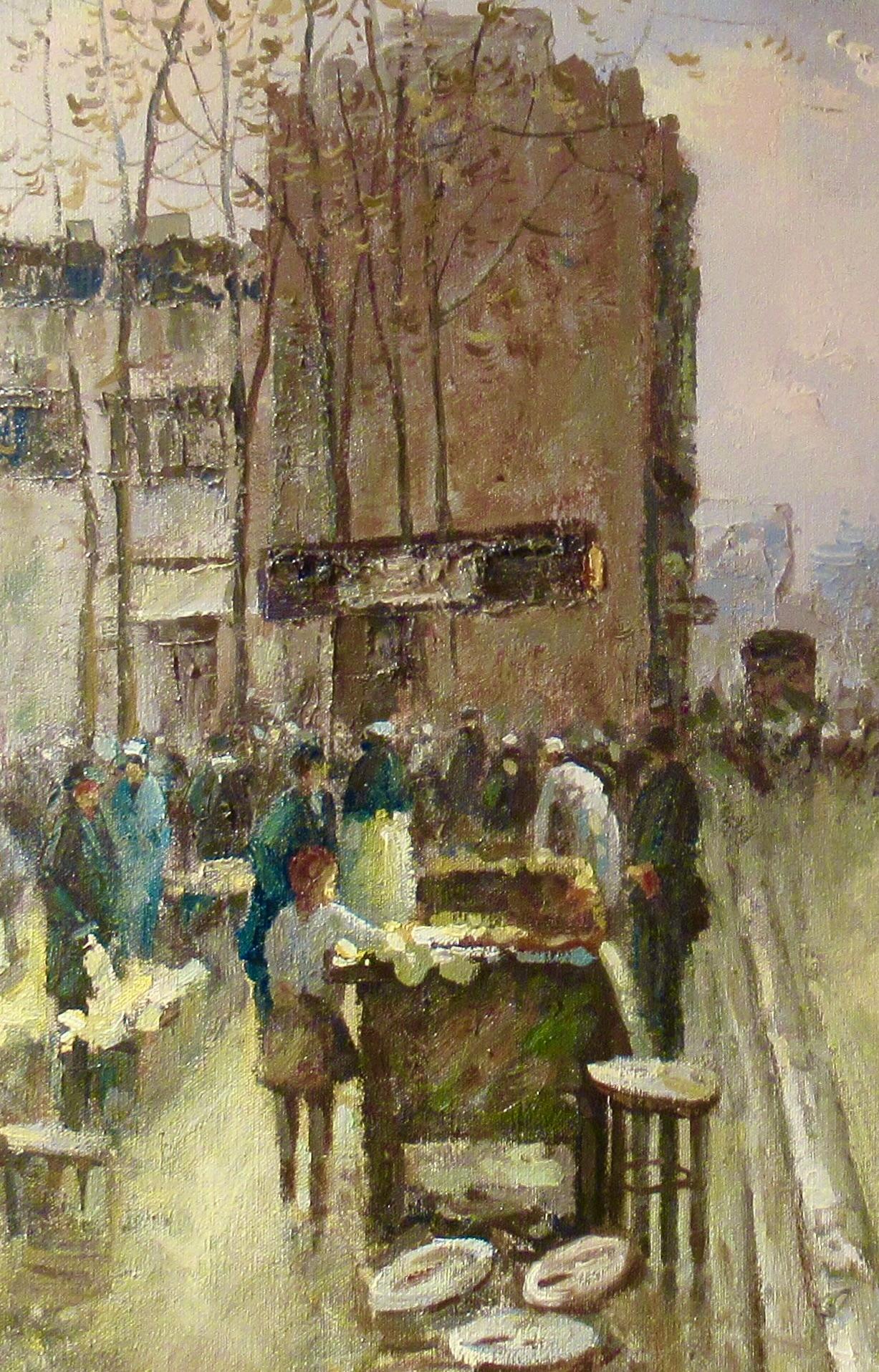 Markt in Paris im Jahr 1900 (Impressionismus), Painting, von Johnny Gaston