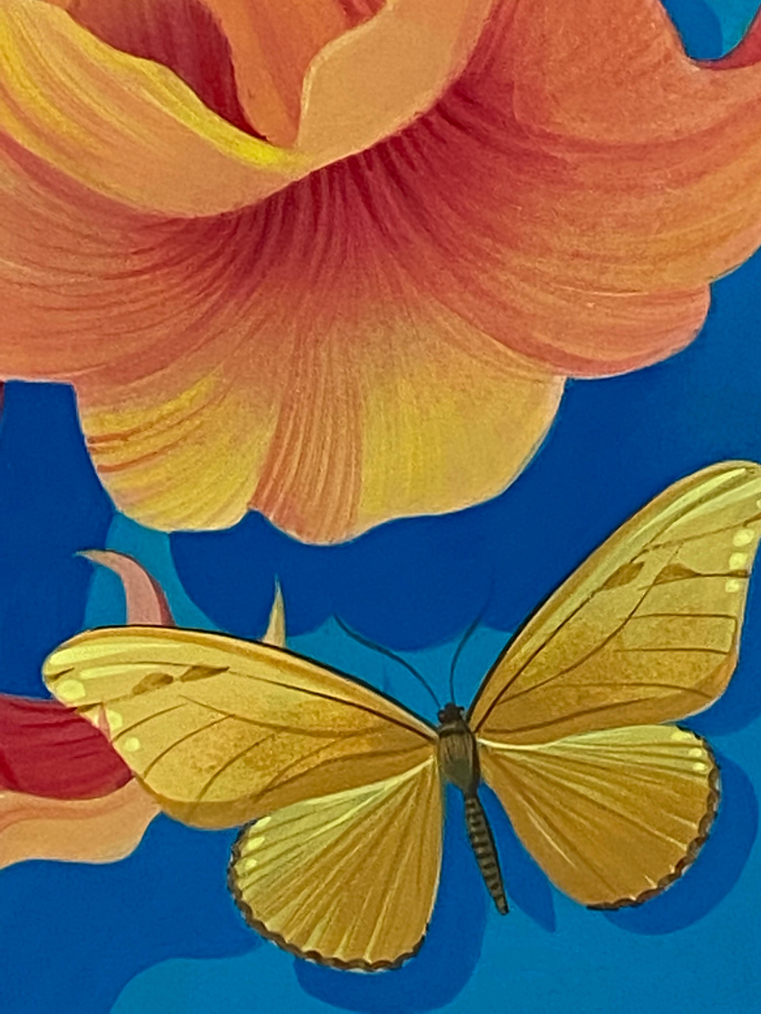butterflies and flowers painting