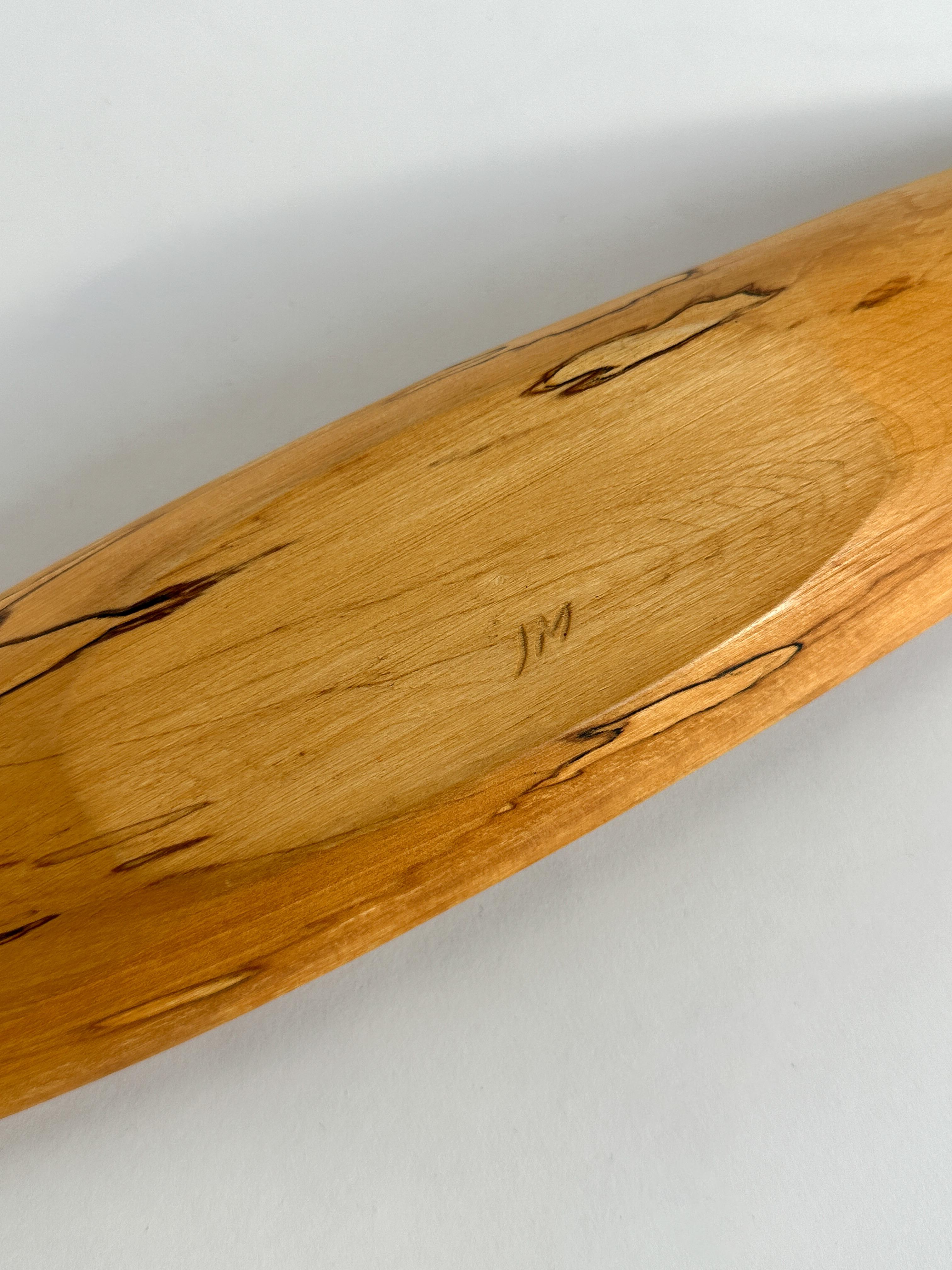 Johnny Mattsson Bowl Boat Shaped Wooden Spalted 1950s Hand Carved For Sale 5