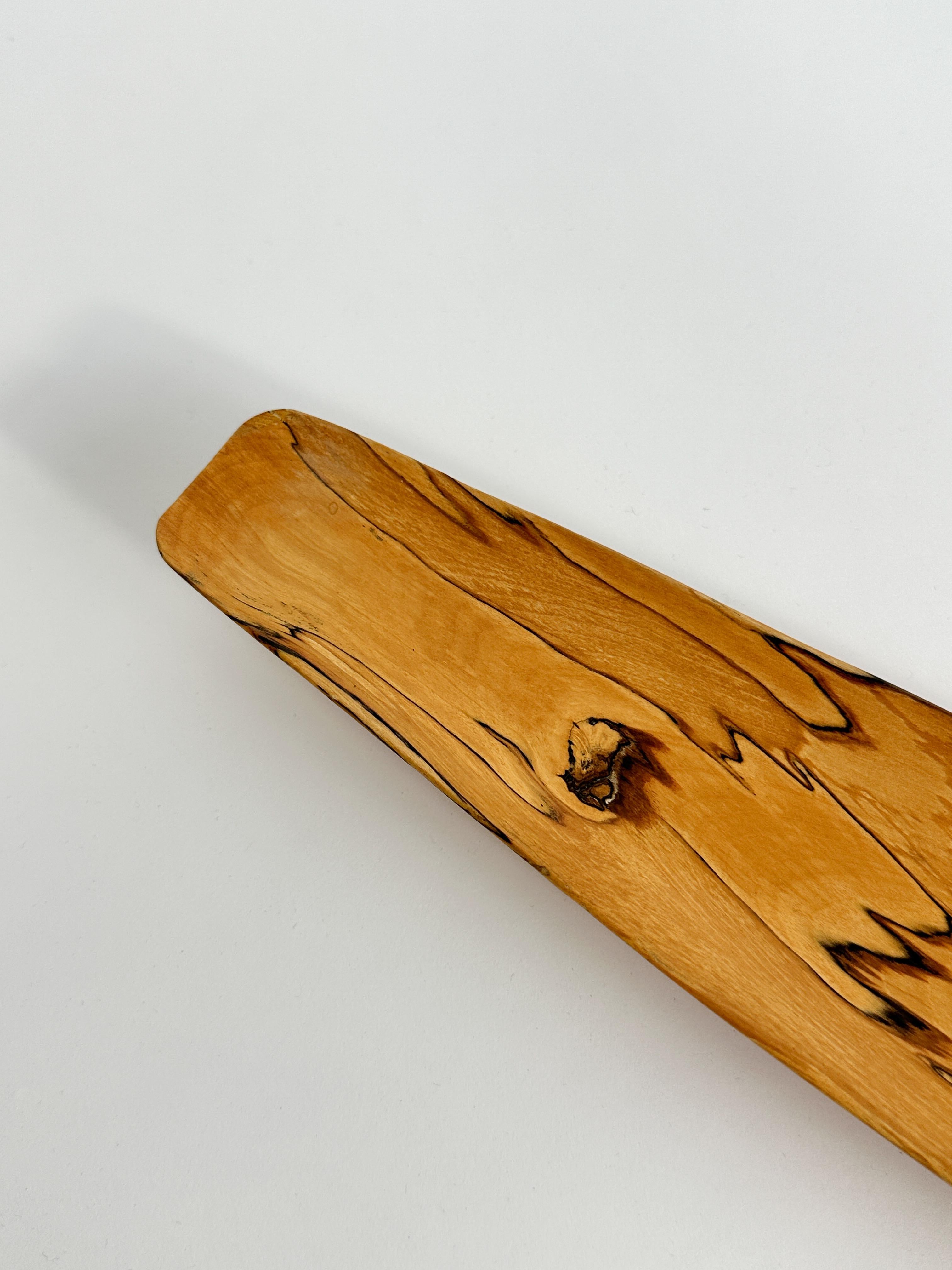 Johnny Mattsson Bowl Boat Shaped Wooden Spalted 1950s Hand Carved For Sale 1