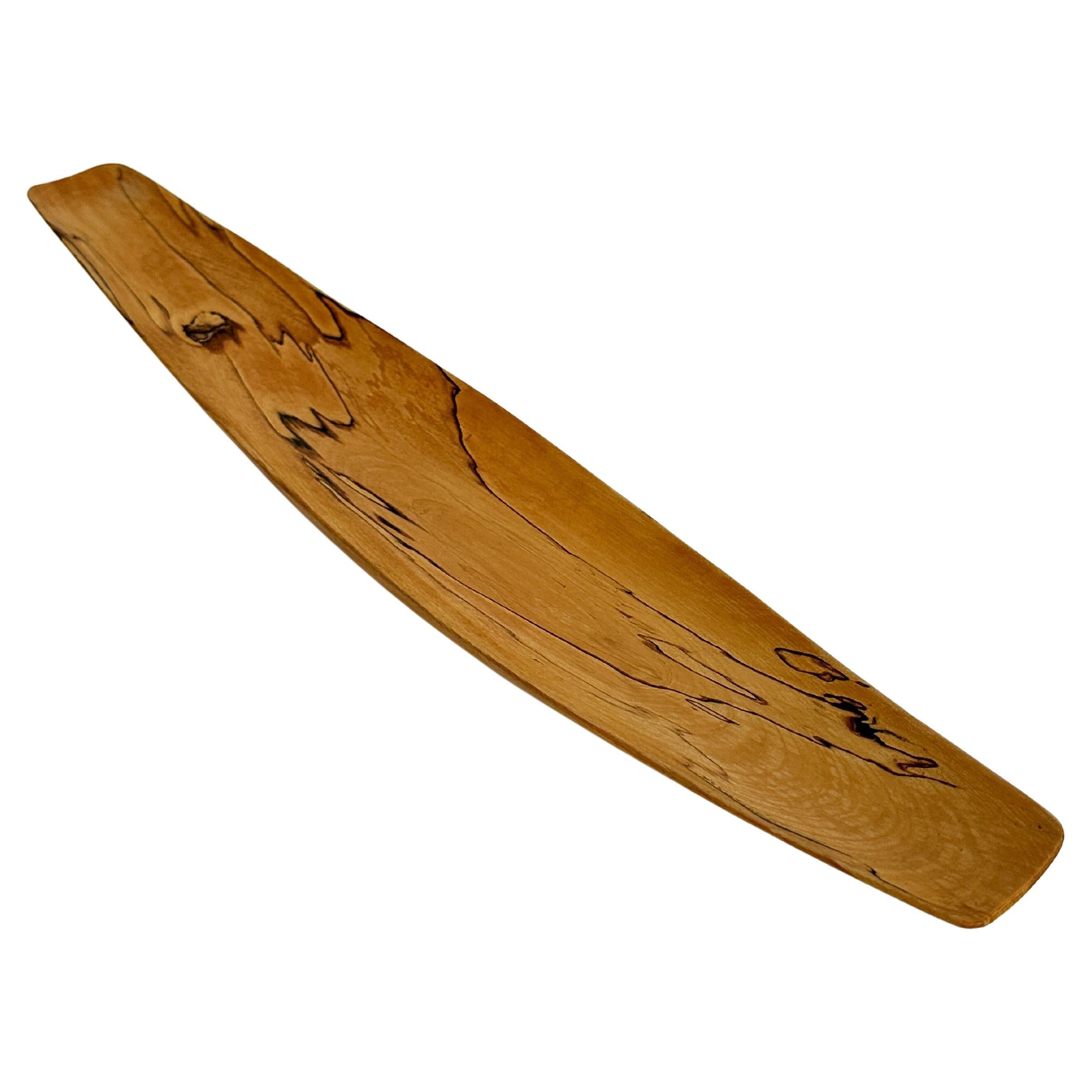 Johnny Mattsson Bowl Boat Shaped Wooden Spalted 1950s Hand Carved For Sale