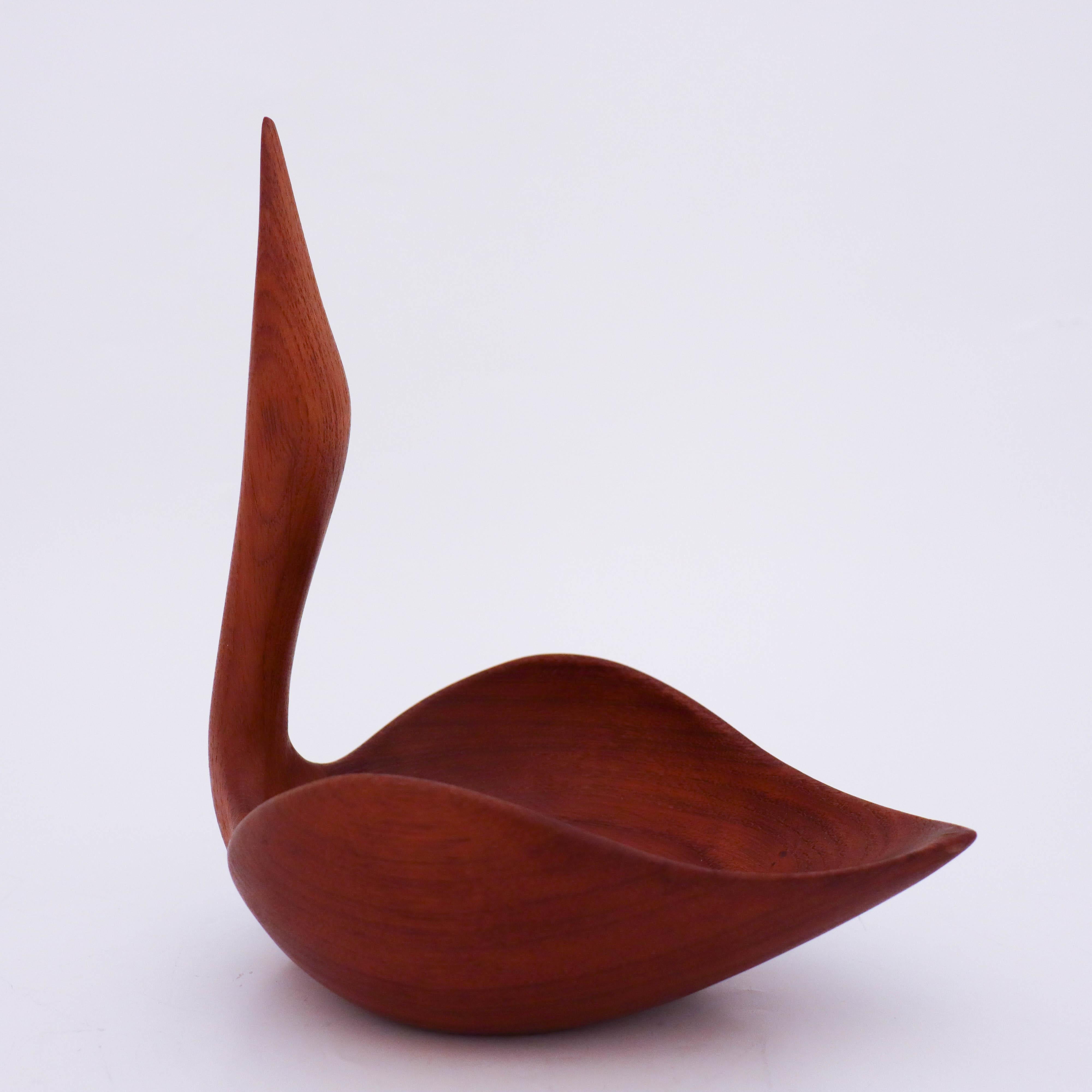 Swedish Johnny Mattsson, Wooden Sculpture / Bowl Bird Teak, Sweden For Sale