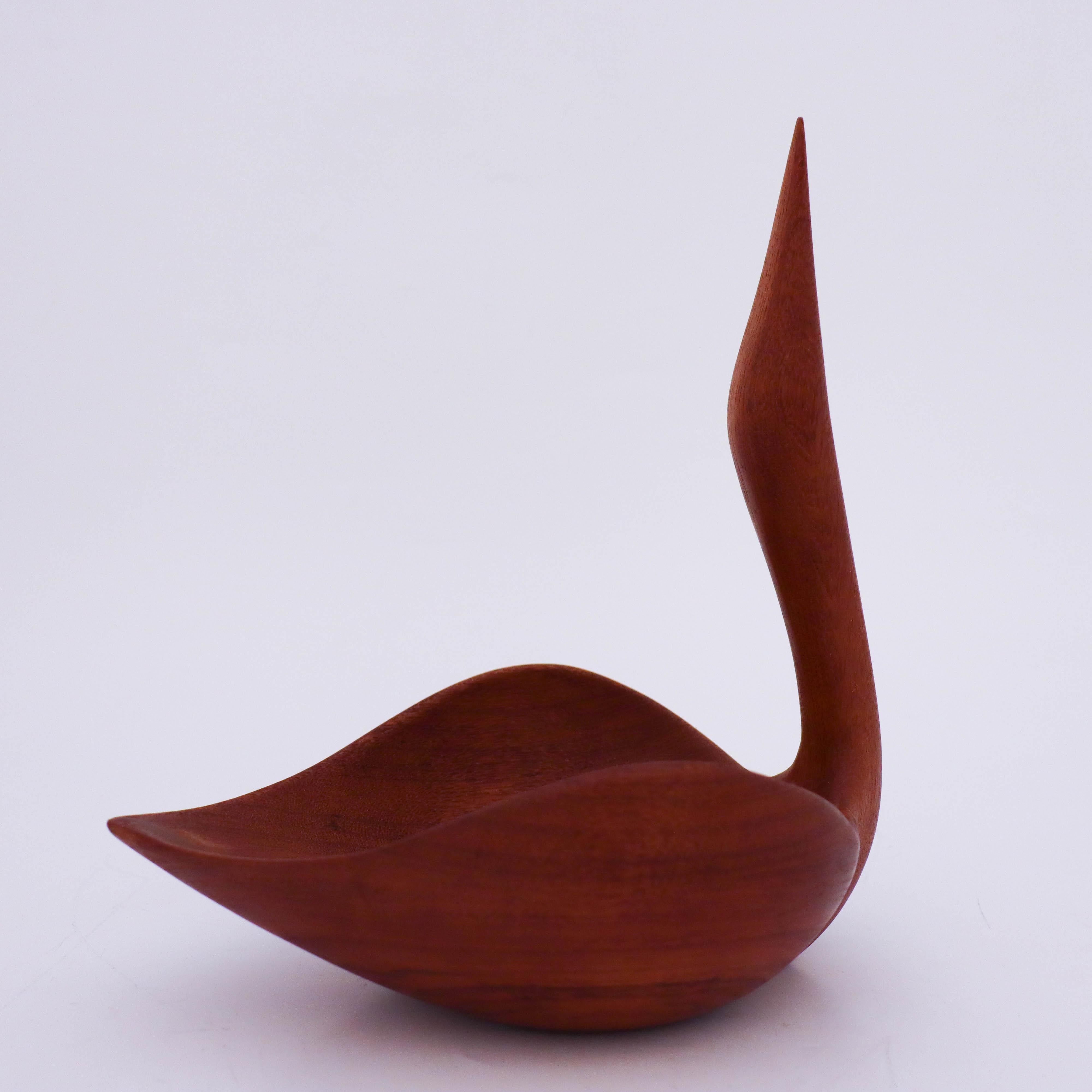 Mid-20th Century Johnny Mattsson, Wooden Sculpture / Bowl Bird Teak, Sweden For Sale
