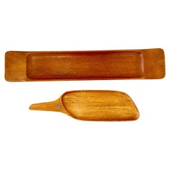 Johnny Mattsson, ensemble de 2 teaktrays provenant de son propre atelier