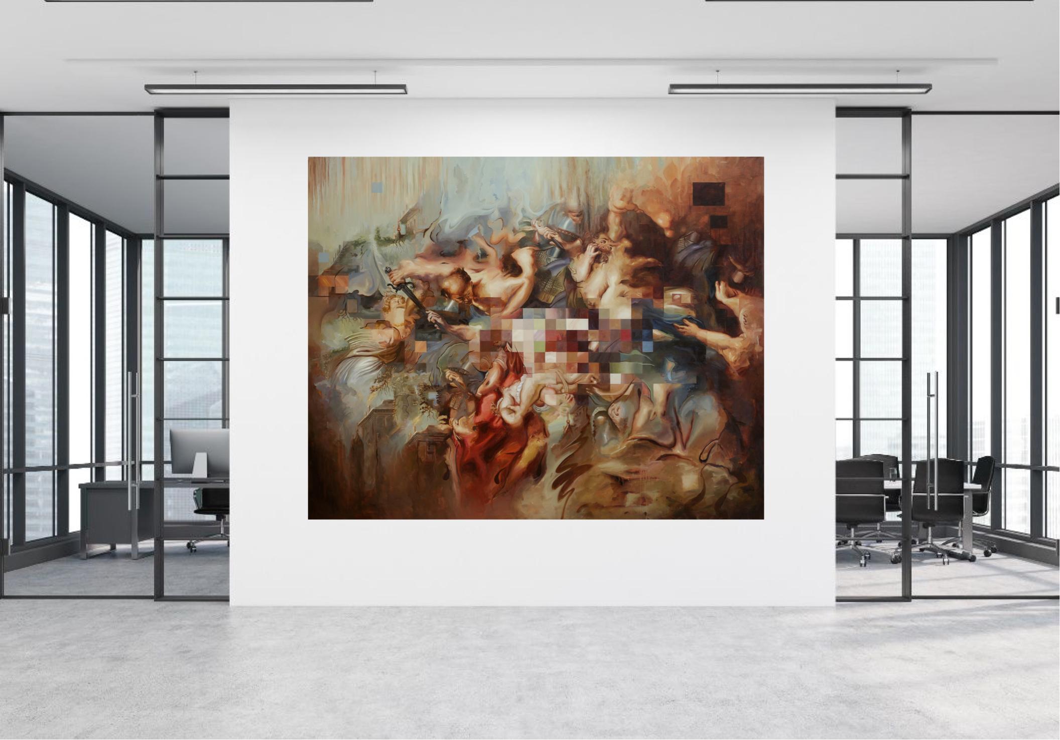 Massacre of the Innocents - Contemporary Painting by Johnny Morant