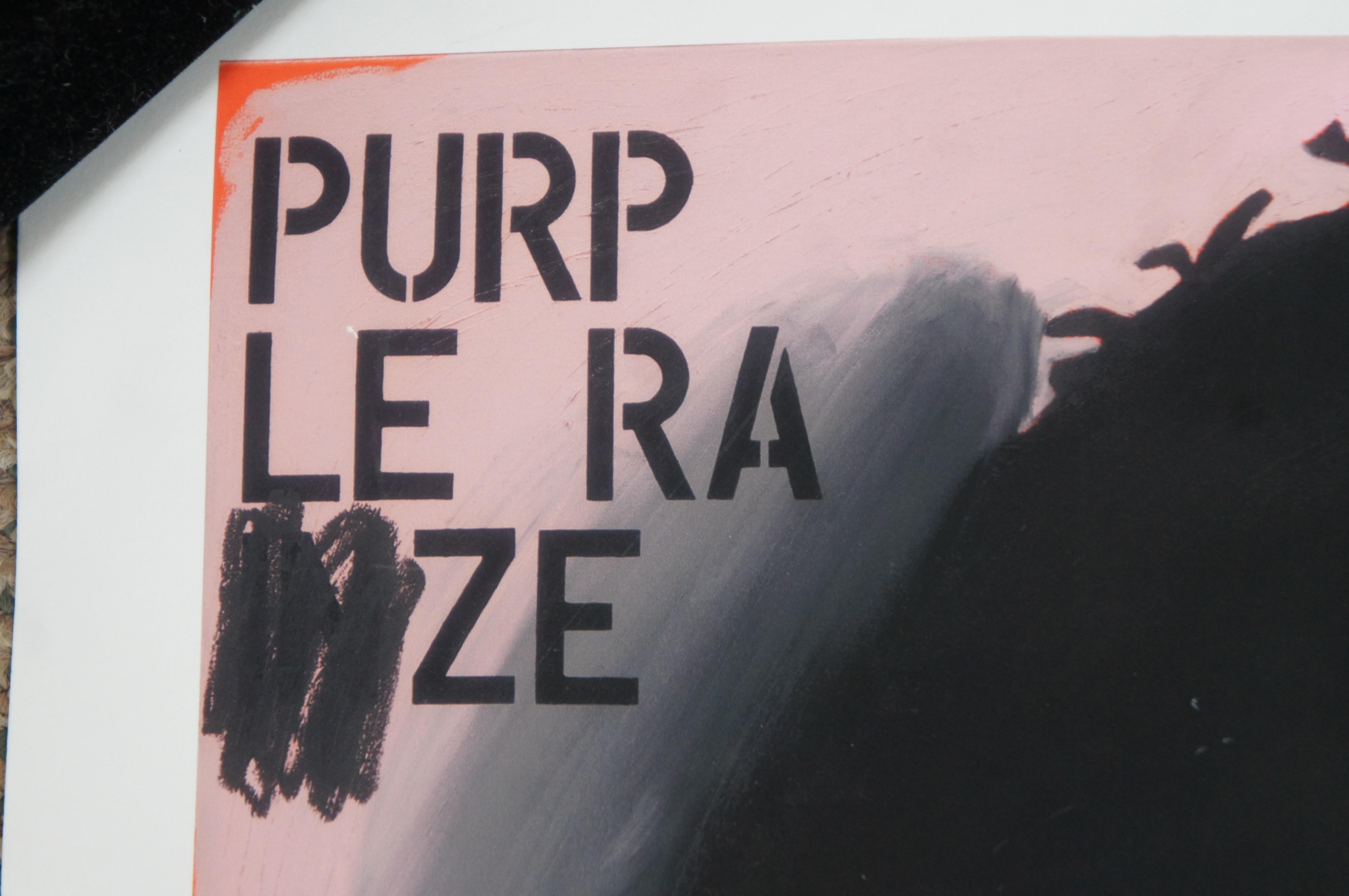 Papier Johnny Romeo Jimmy Hendrix Purple Raze signé Impression Pop Art expressionniste 15 pouces en vente
