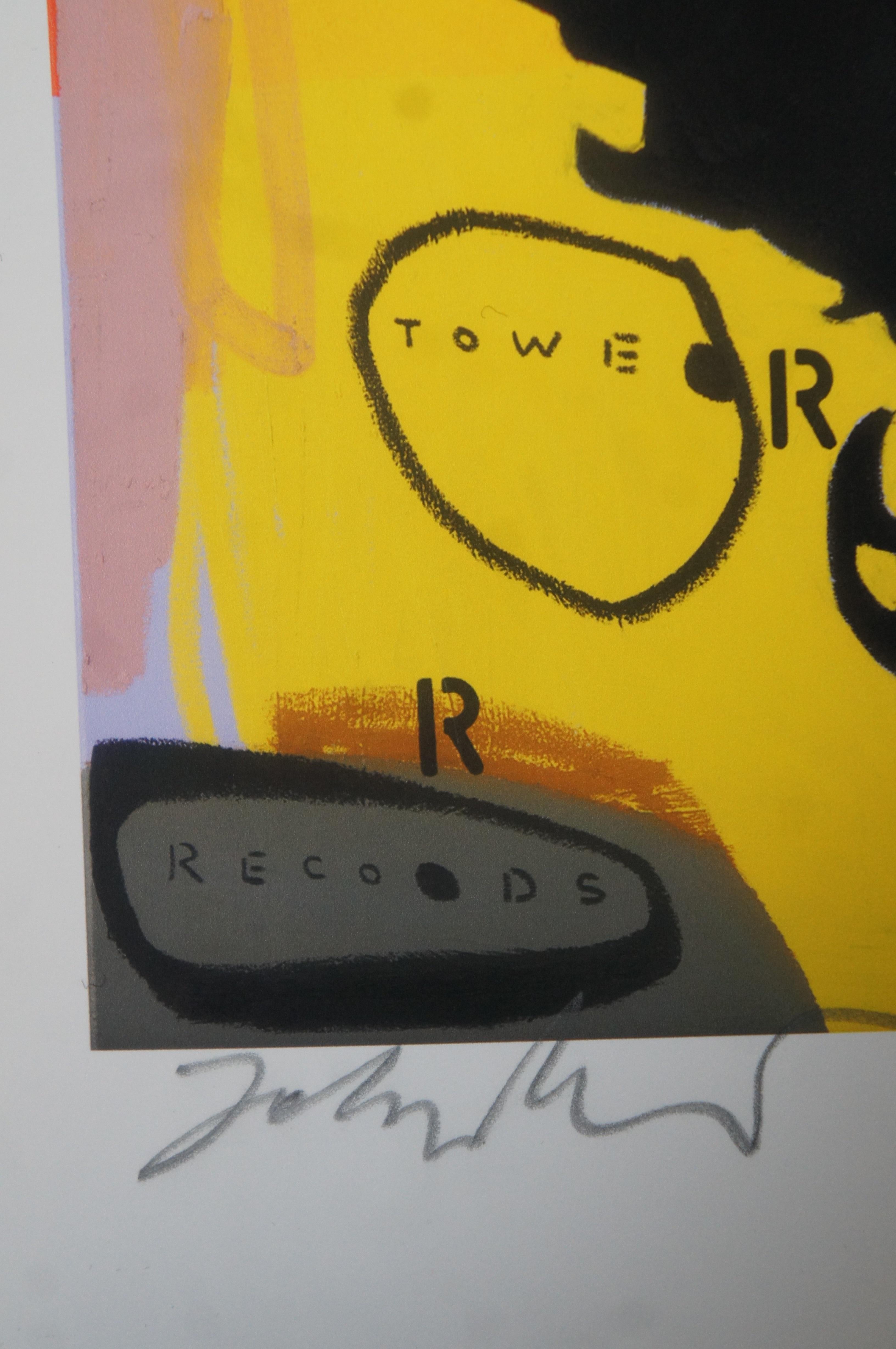 Johnny Romeo Jimmy Hendrix Purple Raze signé Impression Pop Art expressionniste 15 pouces en vente 3