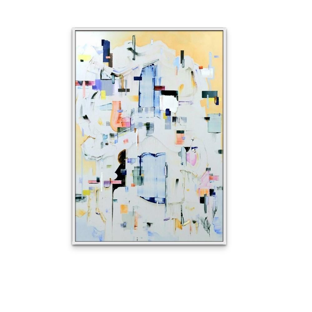 Plot Twist, zeitgenössisches, abstraktes, vertikales Ölgemälde auf Acrylplatte (Abstrakt), Painting, von Johnny Taylor
