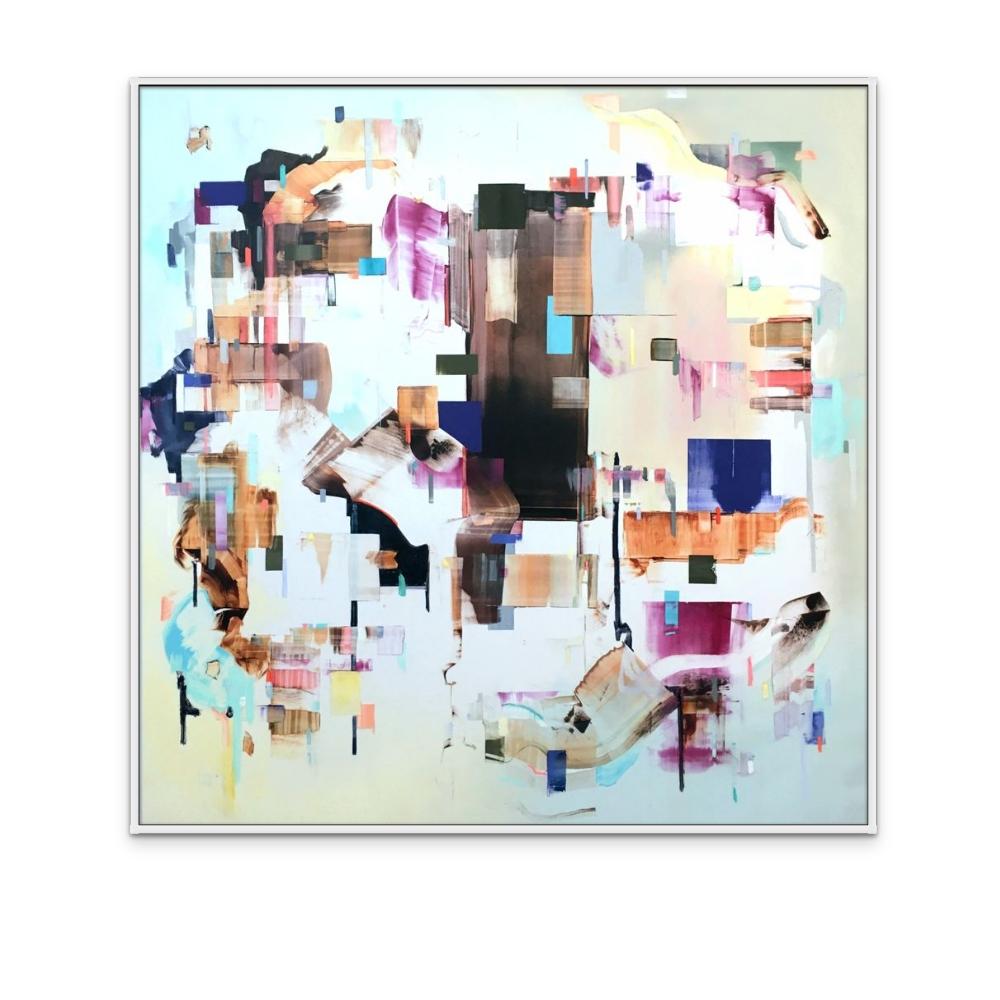 Dream Spoken Dream - Grande peinture à l'huile abstraite contemporaine sur panneau acrylique 1