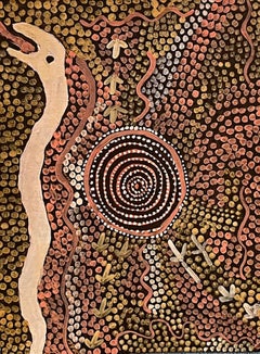 Aboriginal painting on canvas board by Johnny Warangkula