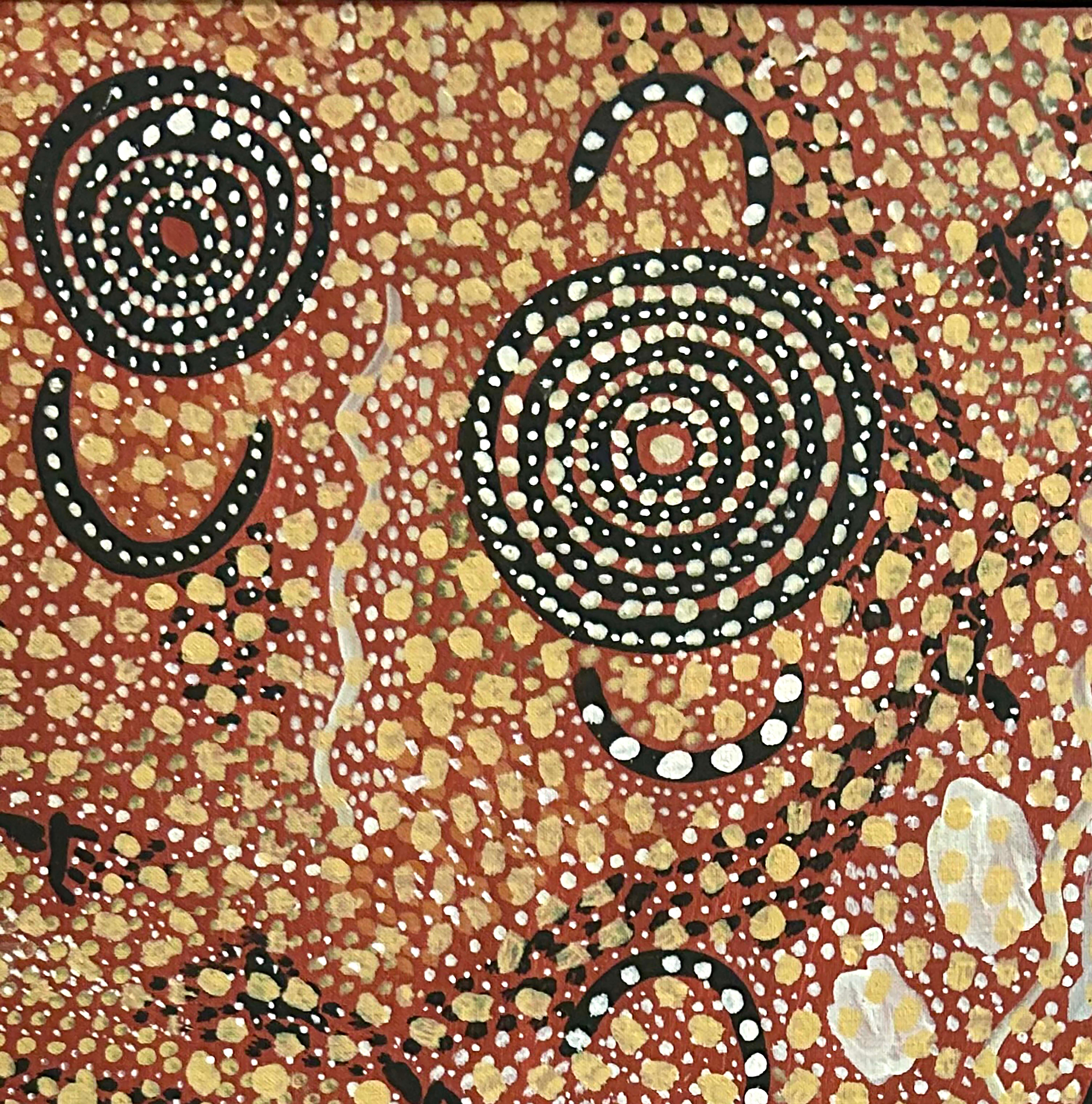 Zeremonie der Männer – Painting von Johnny Warangkula Tjupurrula