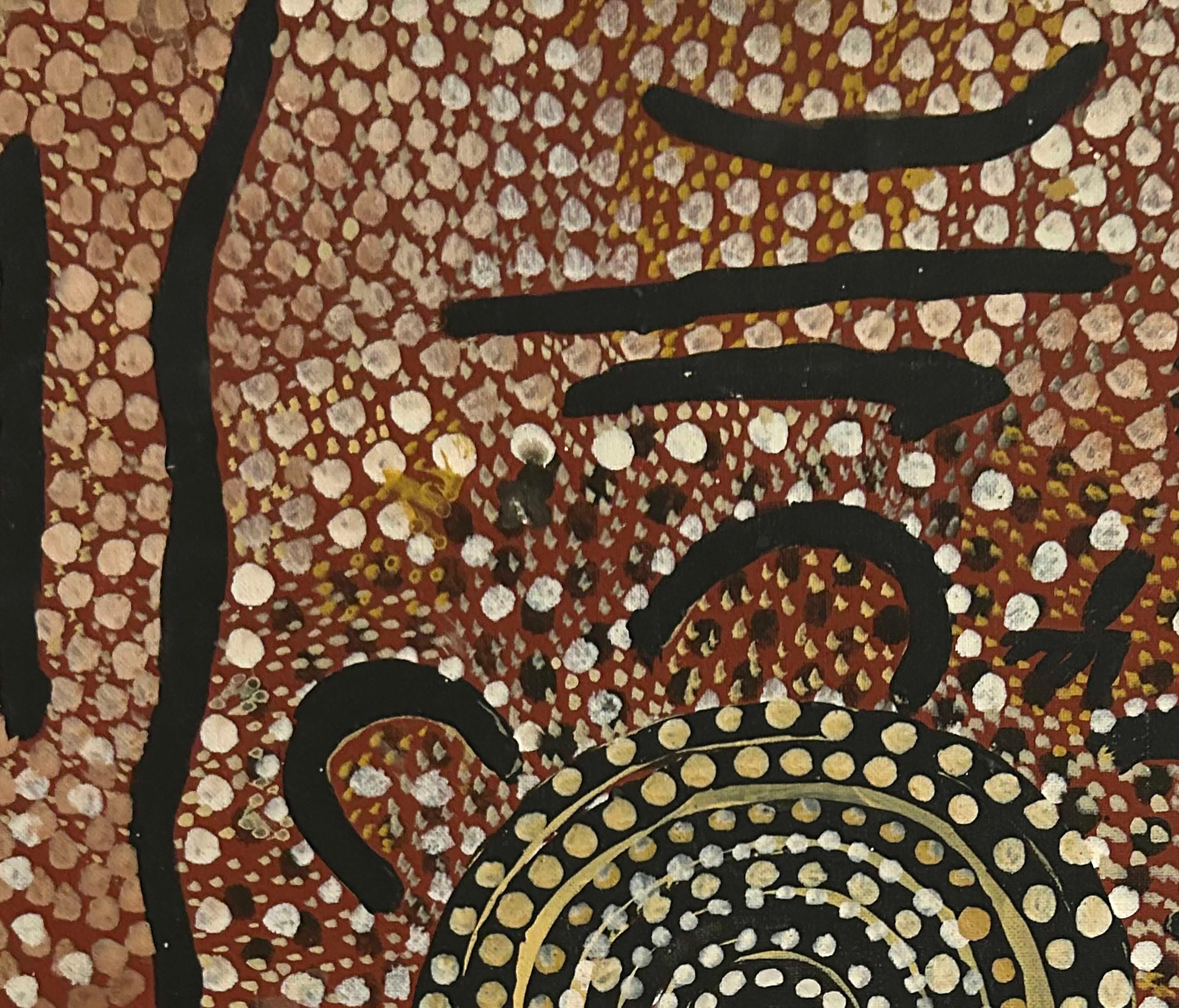 La storia delle donne - Abstract Painting Marrone di Johnny Warangkula Tjupurrula