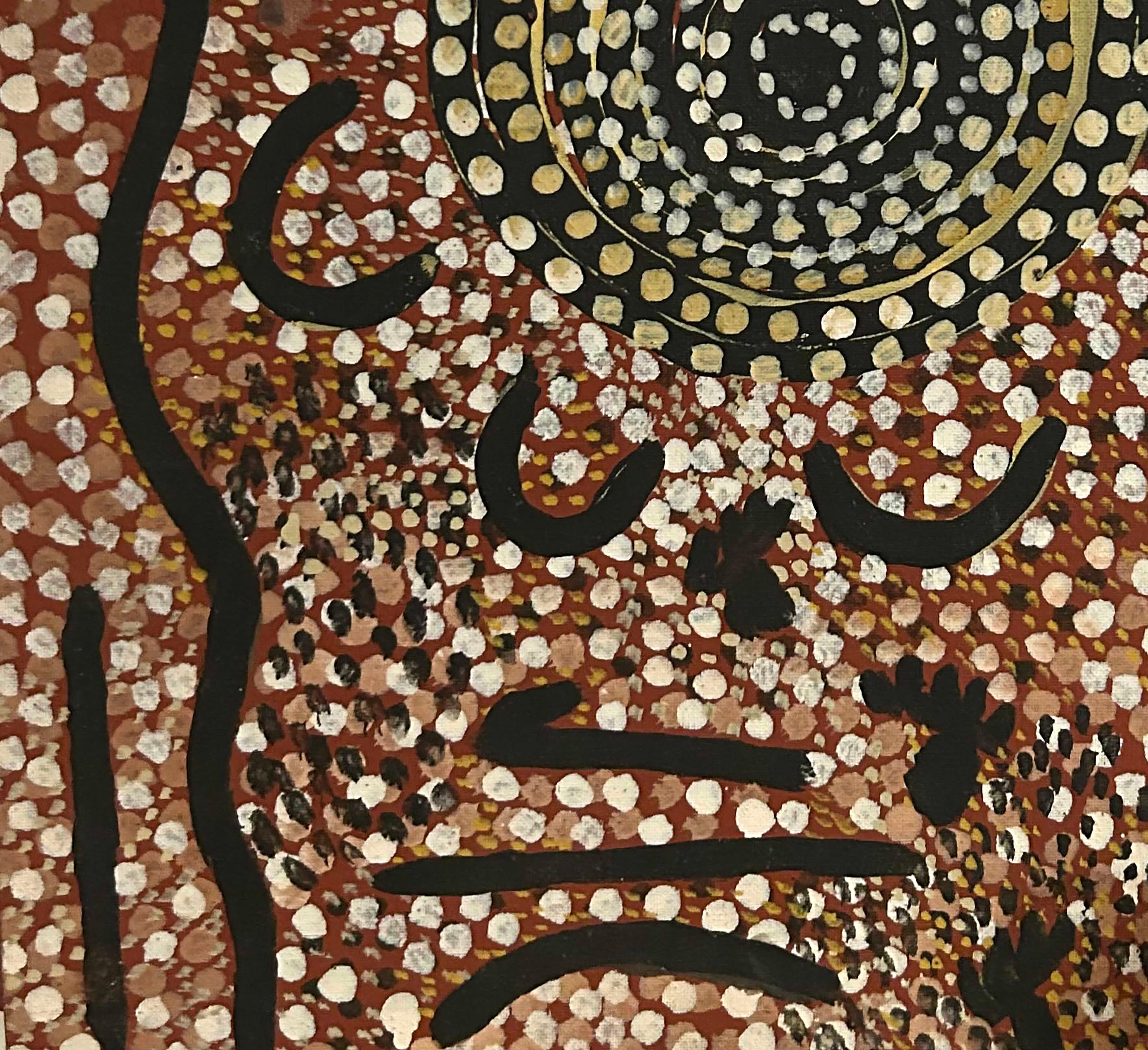 Johnny Warangkula Tjupurrula
1925 - 2001
Nato : Mintjilpirri, Kintore, NT
Gruppo linguistico: Pintupi/Warlpiri
Comunità : Papunya, NT

Johnny Warangkula Tjupurrula è nato nel 1925 a Minjilpirri, vicino al suo principale luogo di sogno Tjilkari.