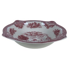 Johnson Bros. “Old Britain Castles” Red Transferware Serving Bowl, England