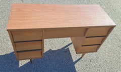Johnson Carper Mid-Century Modern Writing Desk with Sculpted Drawers