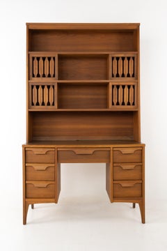 Johnson Carper Midcentury Desk with Hutch and Chair