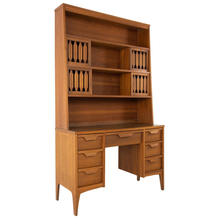 Johnson Carper Midcentury Desk with Hutch and Chair at 1stDibs mid