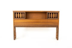 Johnson Carper Mid Century Walnut Full Storage Headboard