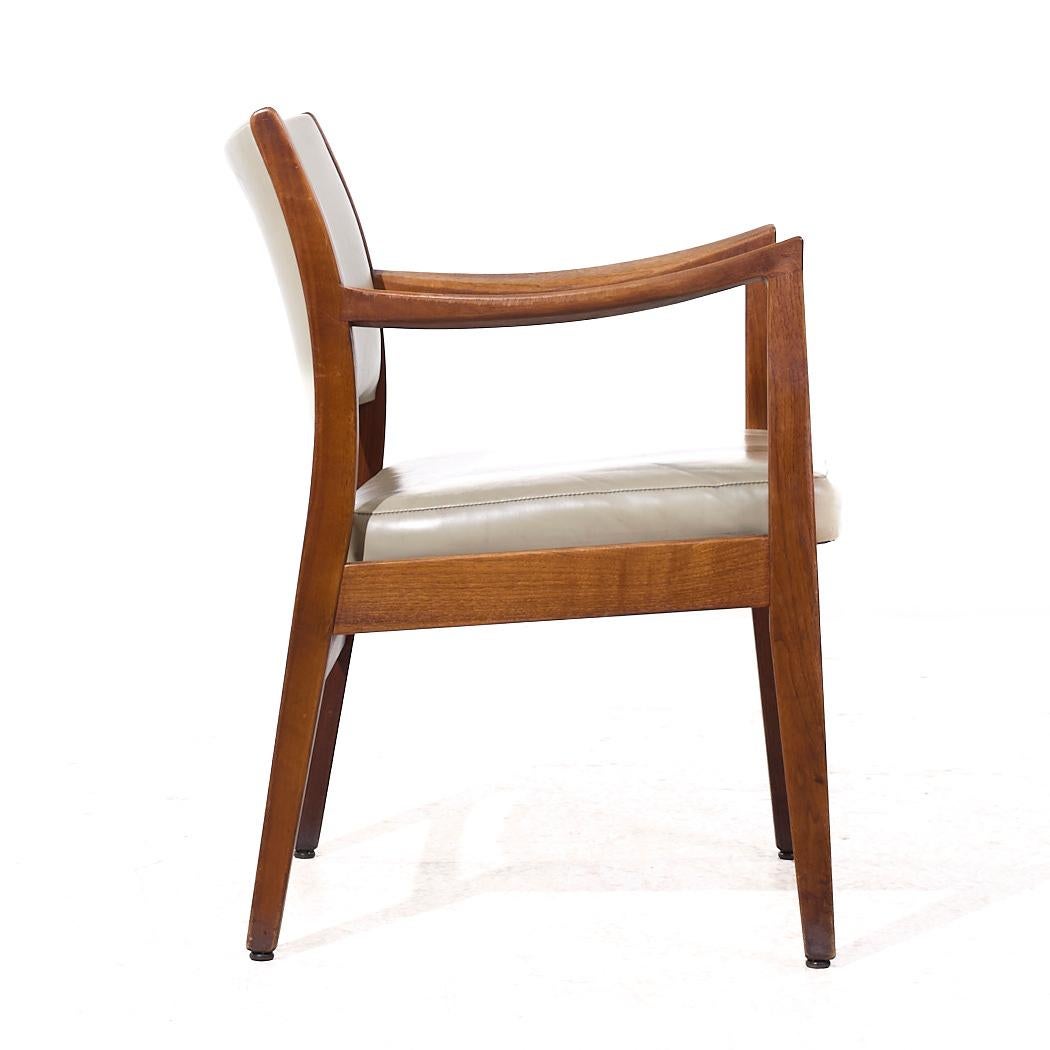 Upholstery Johnson Chair Co Mid Century Walnut Arm Chair For Sale