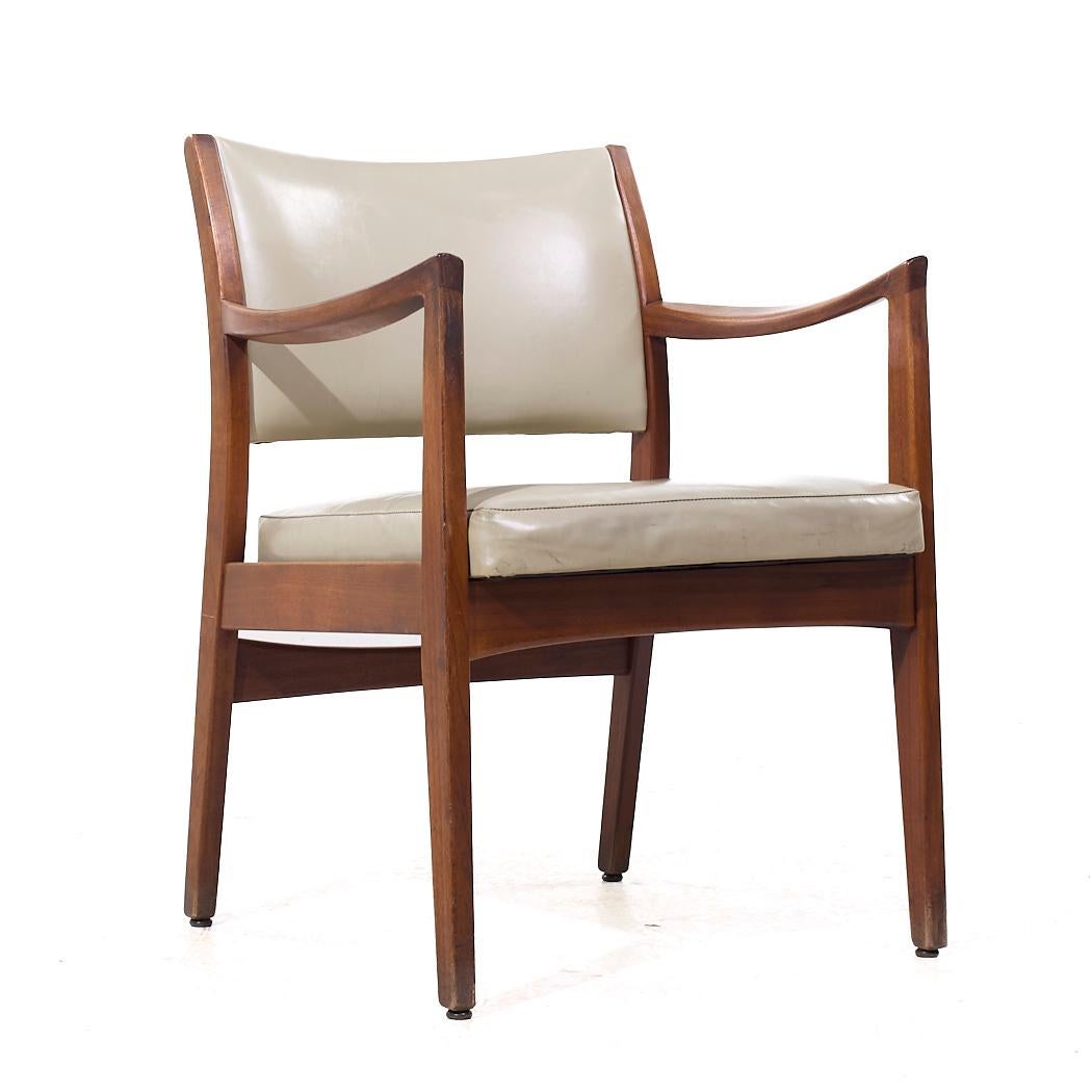 American Johnson Chair Co Mid Century Walnut Arm Chairs - Pair For Sale