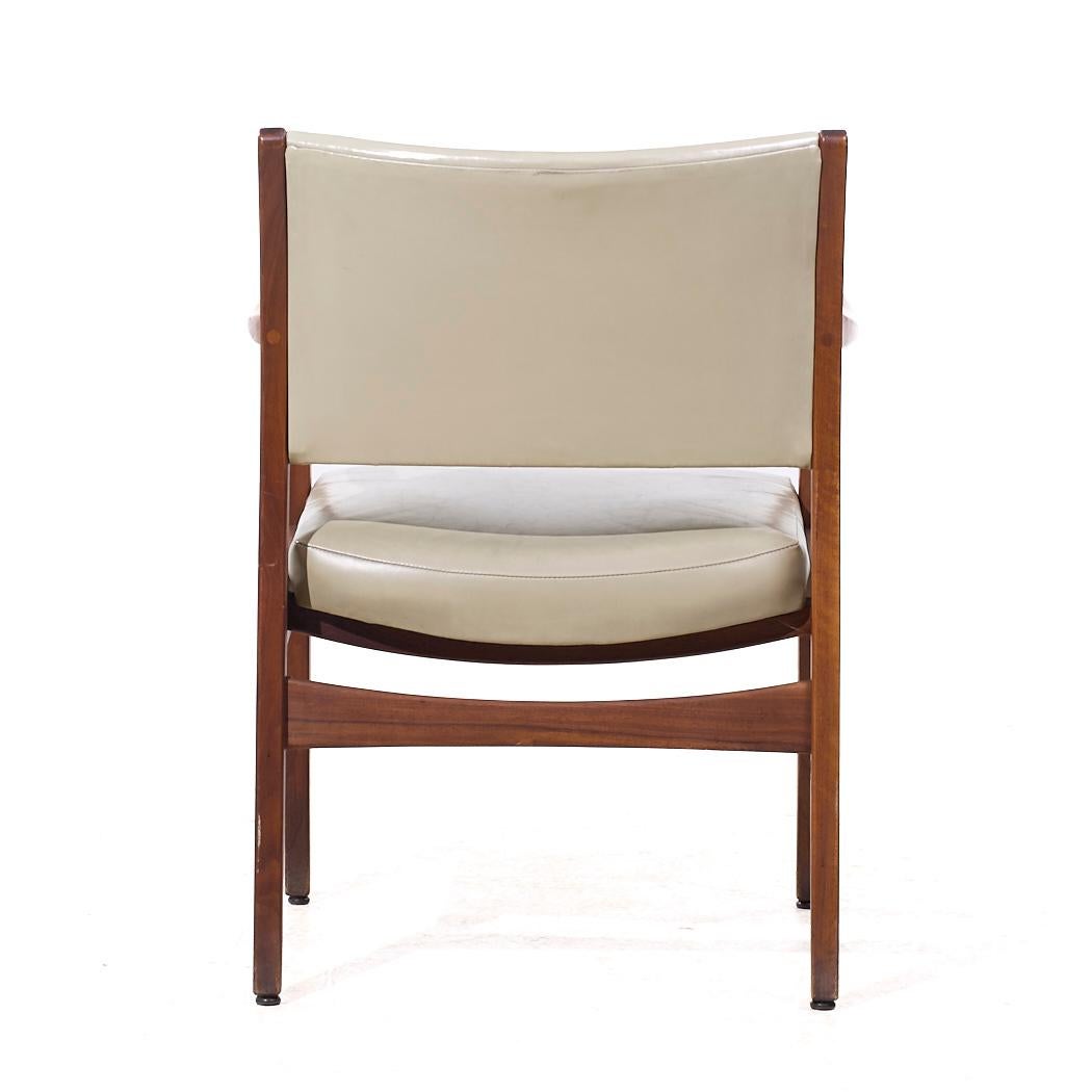 Johnson Chair Co Mid Century Walnut Arm Chairs - Pair For Sale 1