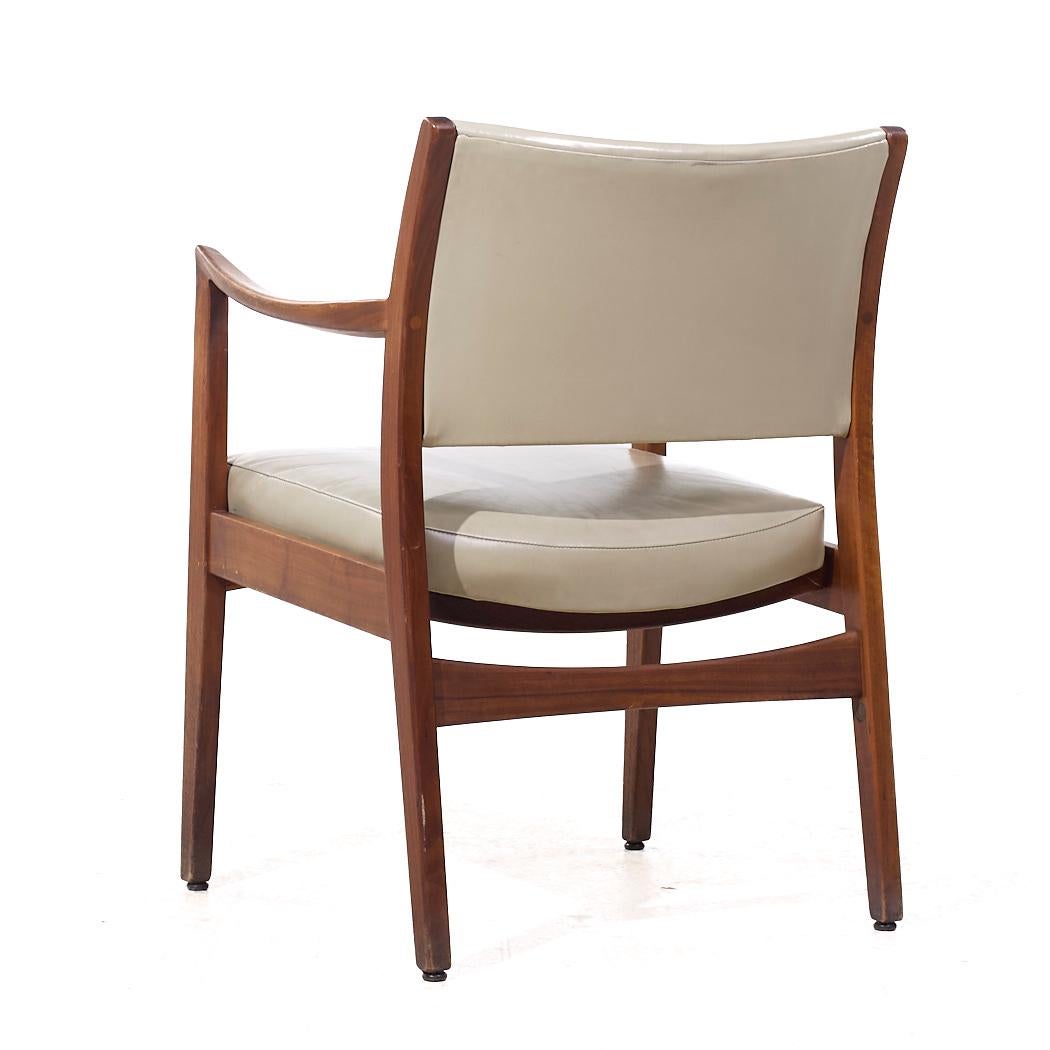 Johnson Chair Co Mid Century Walnut Arm Chairs - Pair For Sale 2