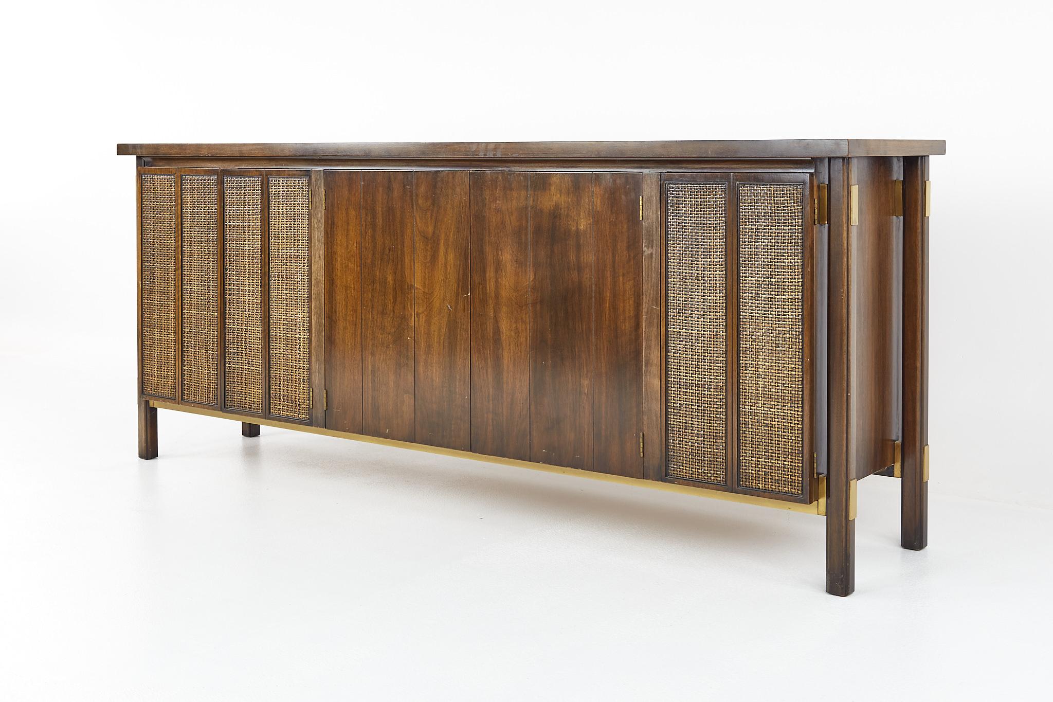 Mid-Century Modern Johnson Furniture Mid Century Cane Front Sideboard Credenza