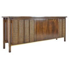 Johnson Furniture Mid Century Cane Front Sideboard Credenza