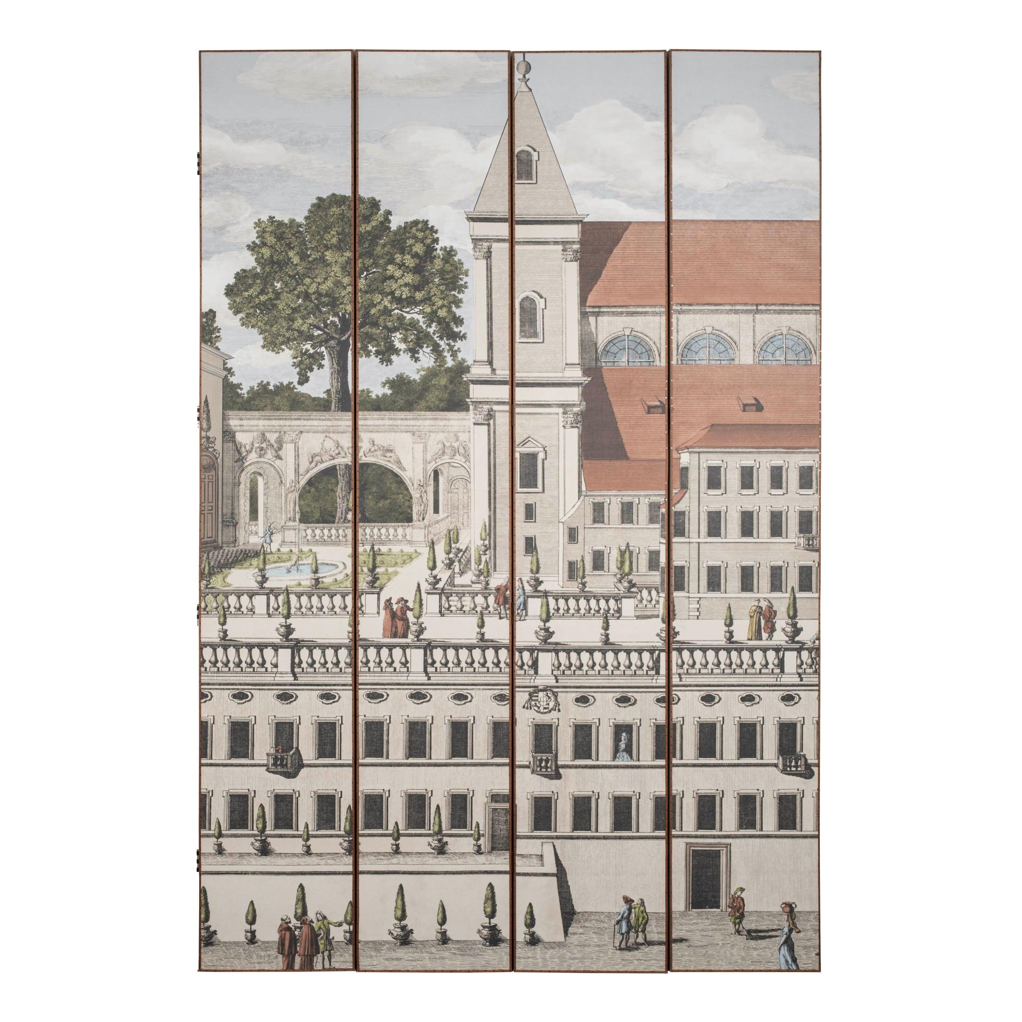 XXI secolo e contemporaneo Paravento pieghevole Johnson Hartig Piazza Firenze Document Grisalle in vendita