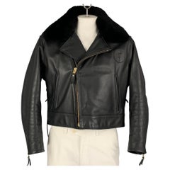 JOHNSON LEATHERS Größe 40 Schwarze Bikerjacke aus massivem Leder