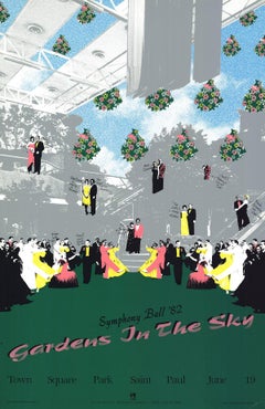Vintage 1982 Johnson Plus Johnson 'Symphony Ball 82: Gardens in the Sky' Advertising Gre