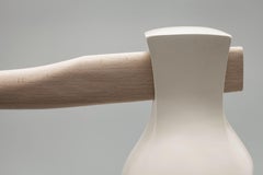 Fight for a dream surrealist cast resin and wood sculpture