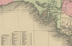 Johnson’s Australia Map, USA Published c.1864 – Decorative Hand-Colored Map