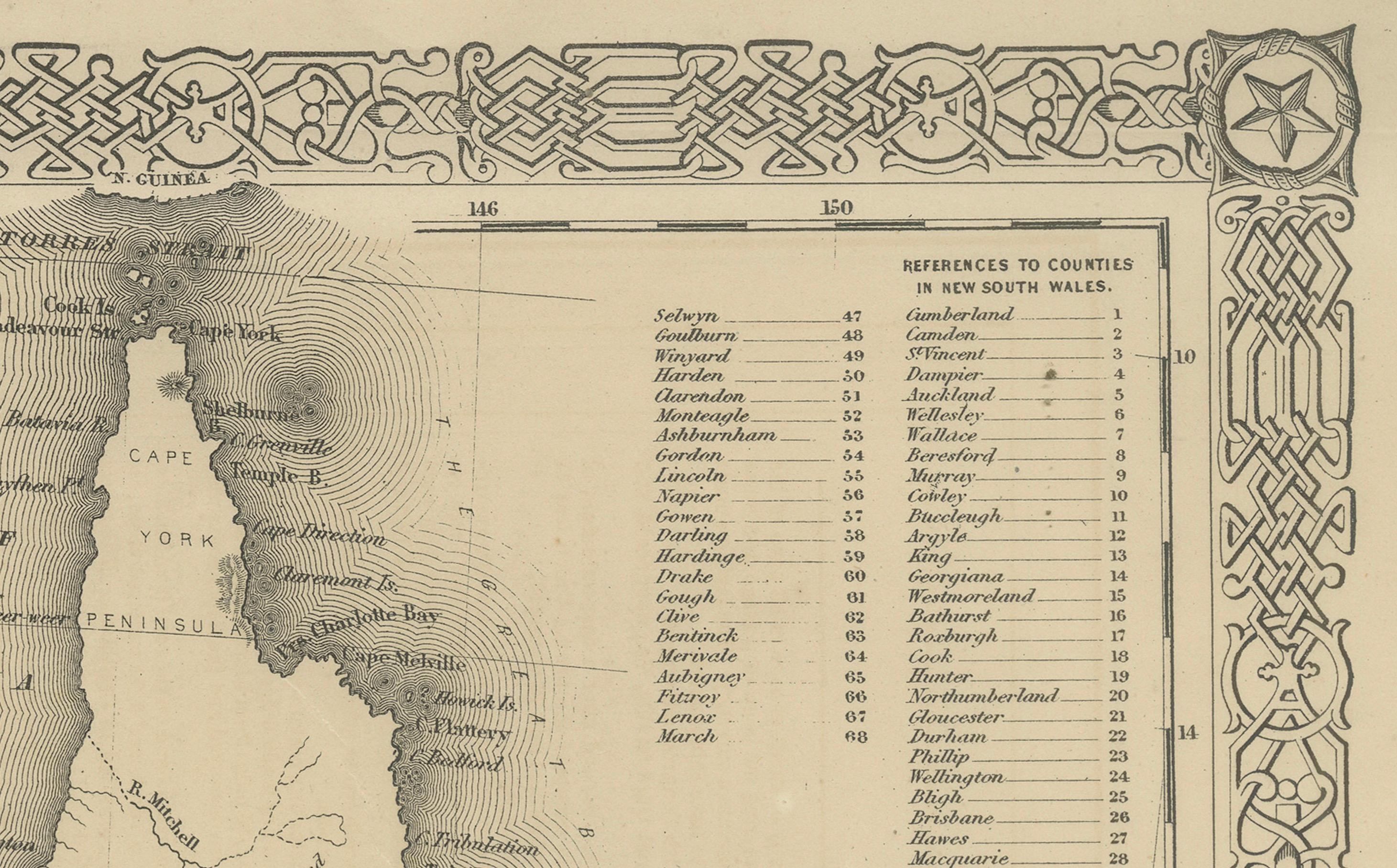 Johnson’s Australia Map, USA Published c.1864 – Decorative Hand-Colored Map For Sale 1