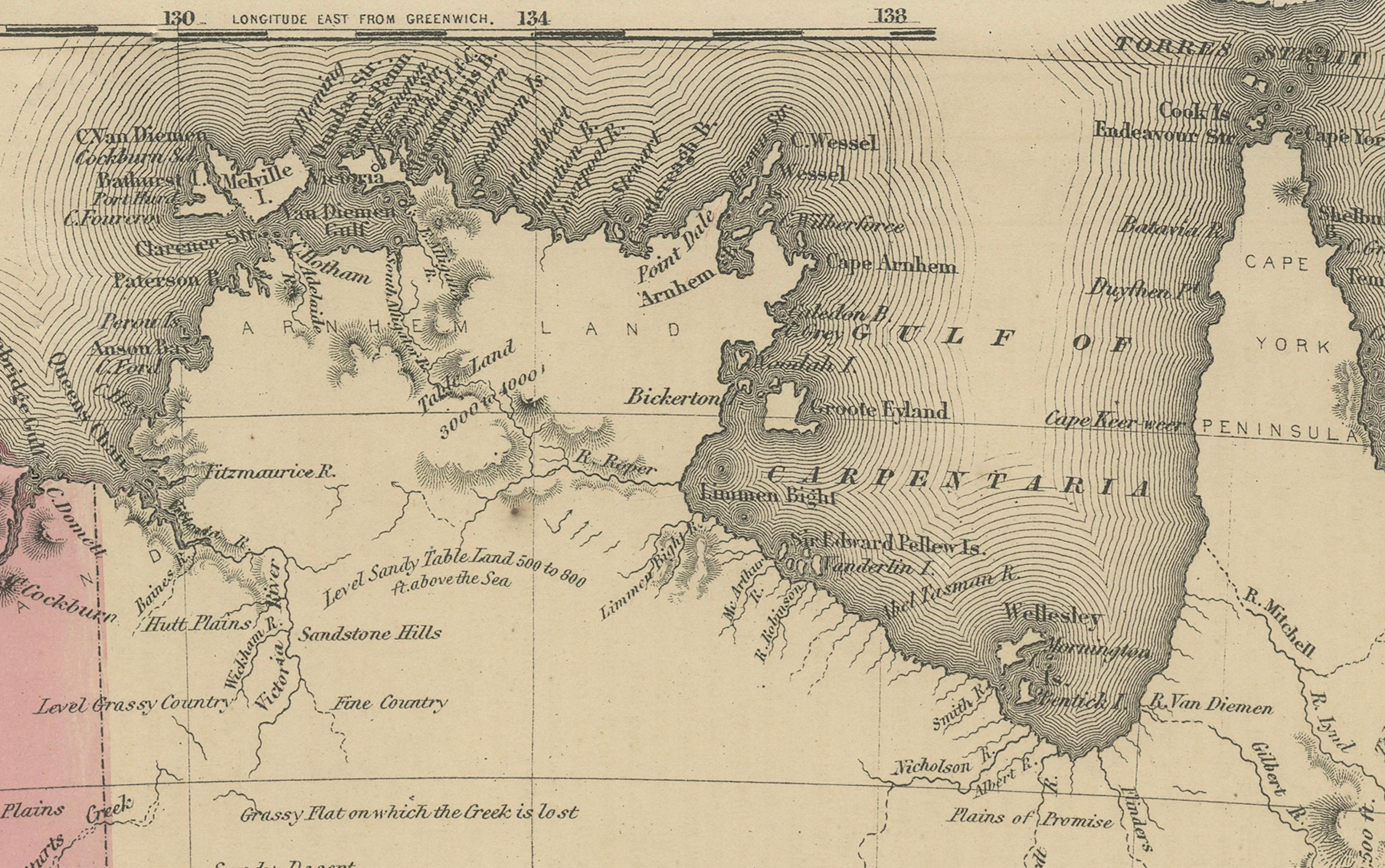 Johnson’s Australia Map, USA Published c.1864 – Decorative Hand-Colored Map For Sale 2